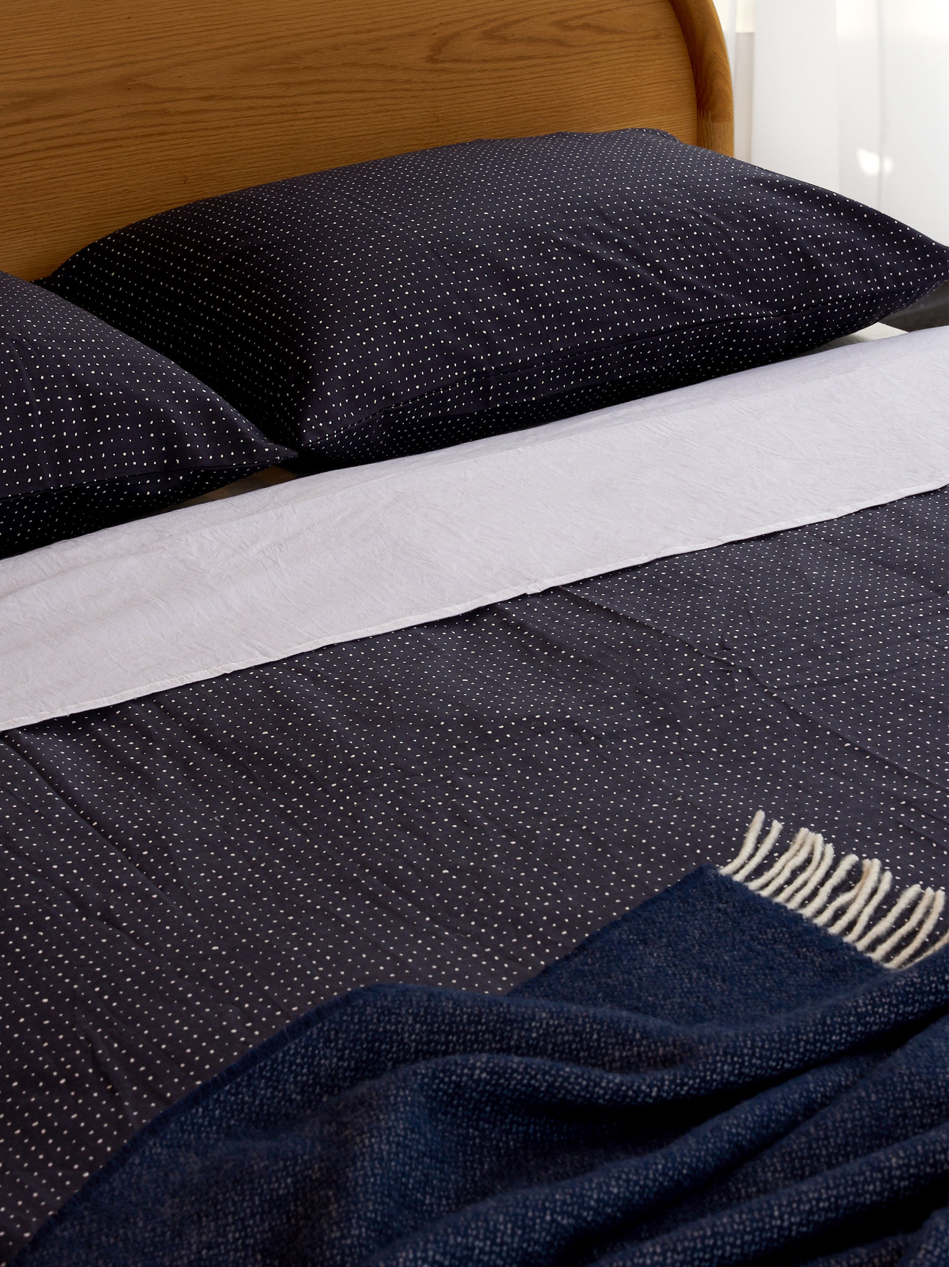 Wool Throw Navy / 51.18"L x 70.86"W
