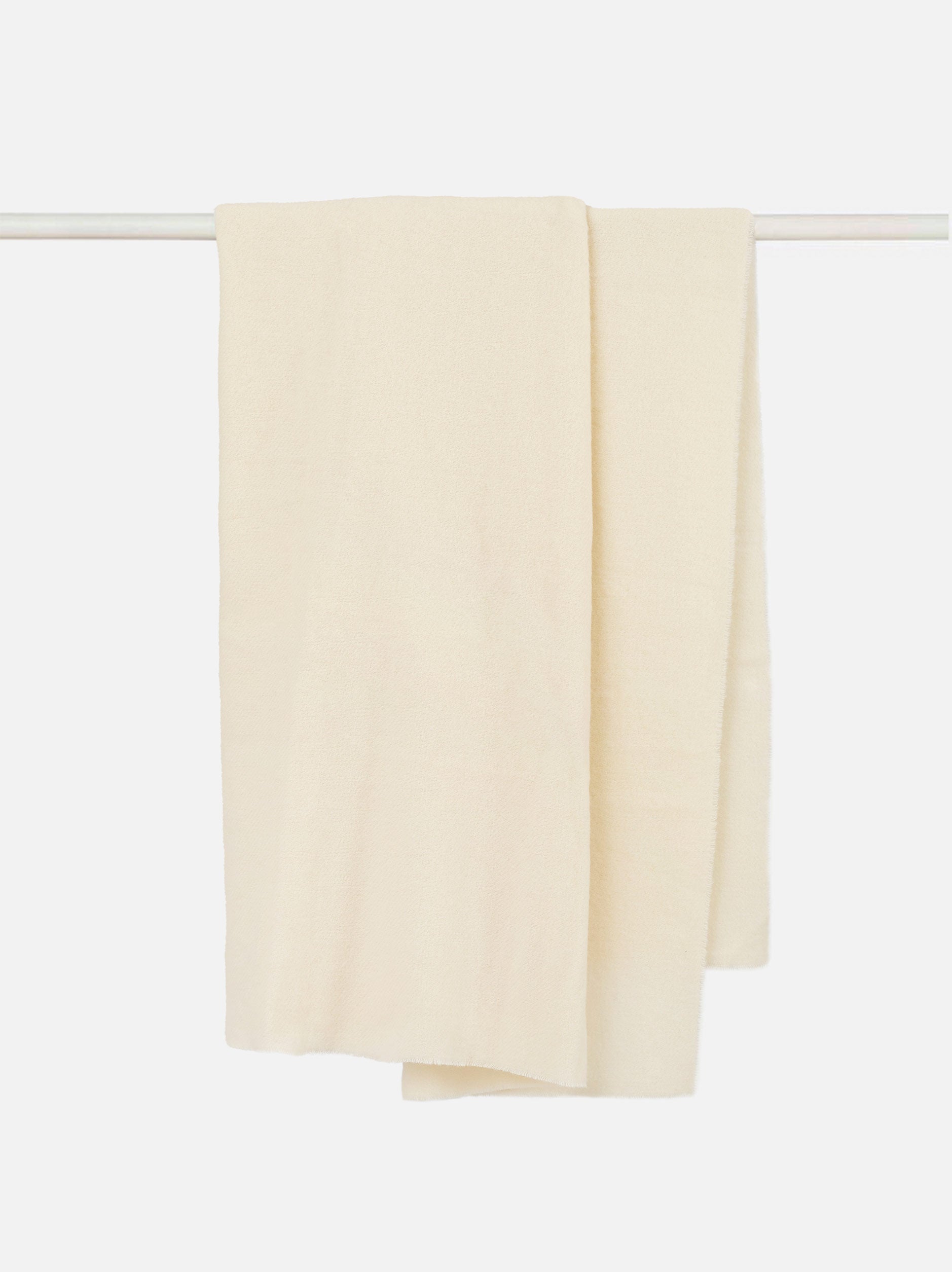 Large Wool Blanket Natural / 94.49"L x 98.43"W