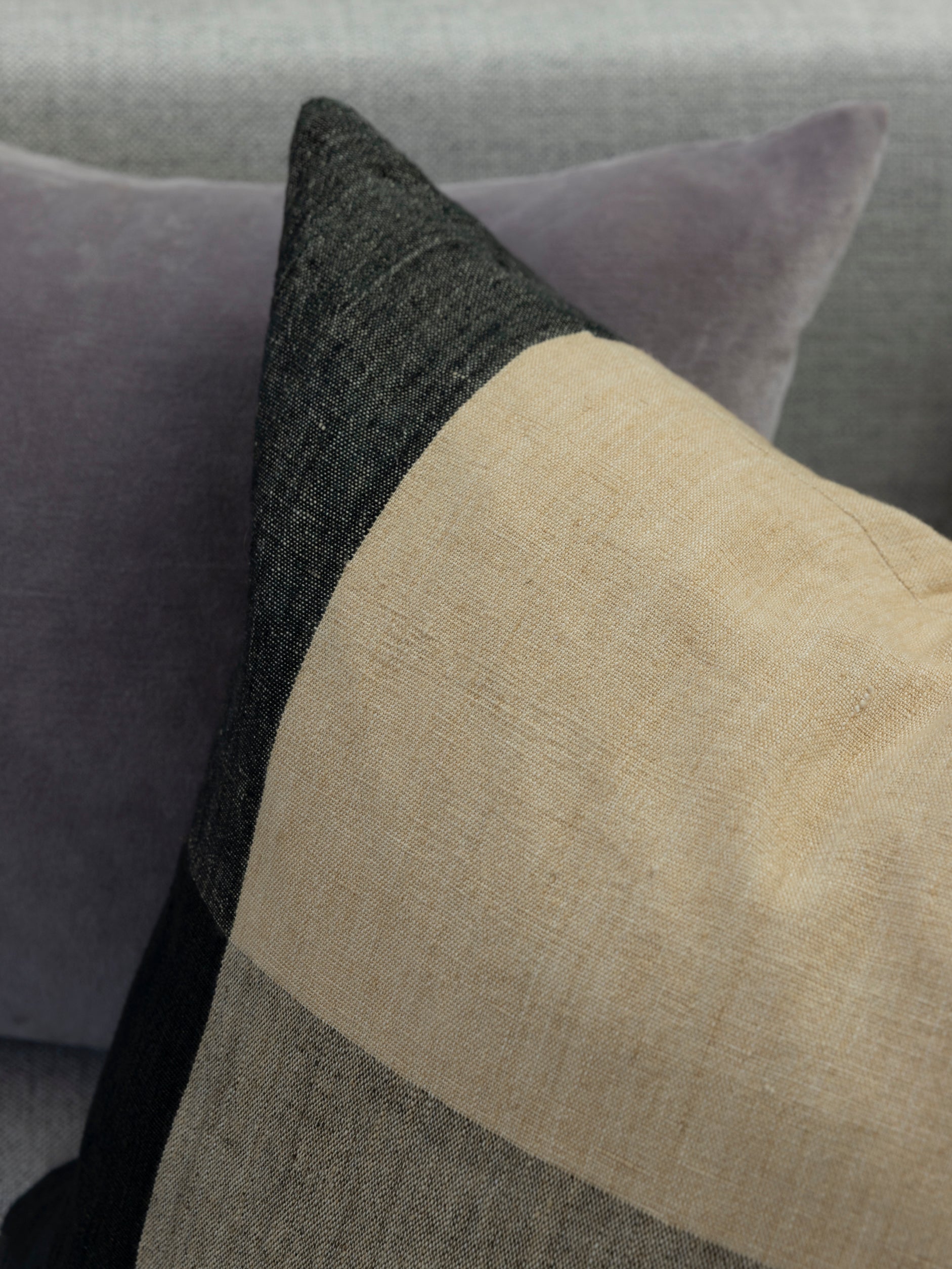 Morandi Handwoven Linen Cushion Cover Multi / 21.65" x 17.71"