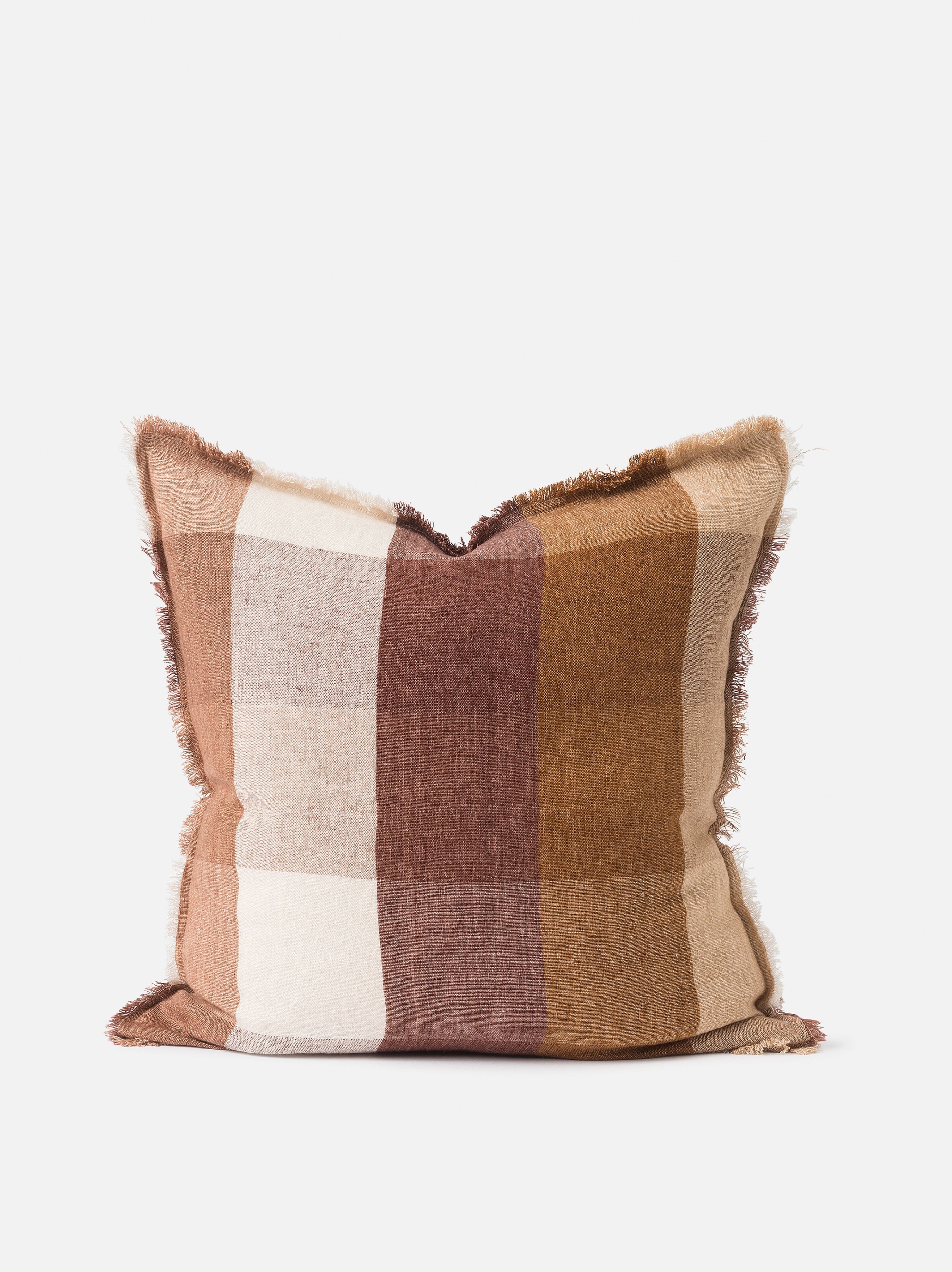 Casa Linen Cushion Cover Rose/Multi / 21.65"L x 21.65"W