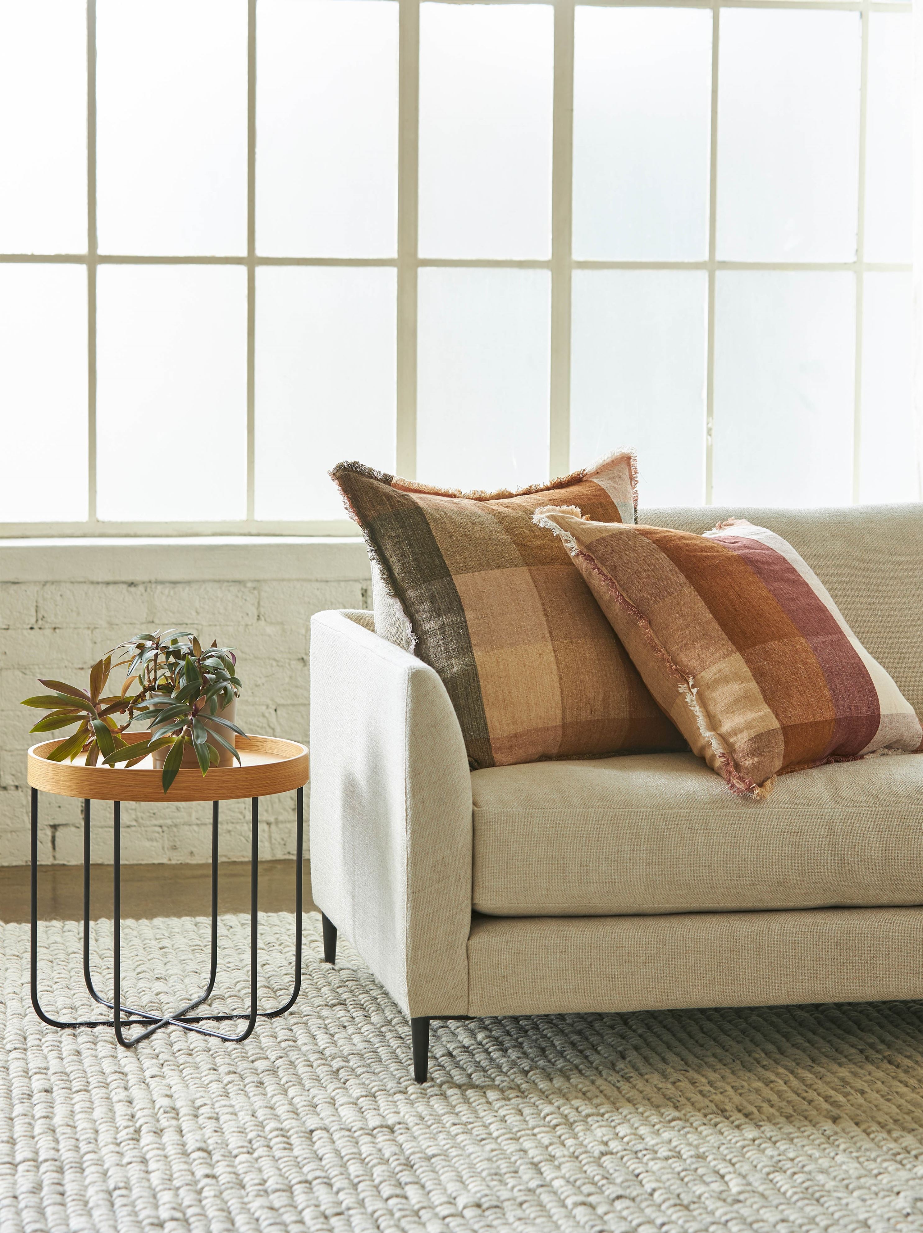 Casa Linen Cushion Cover Pickle/Multi / 21.65"L x 21.65"W