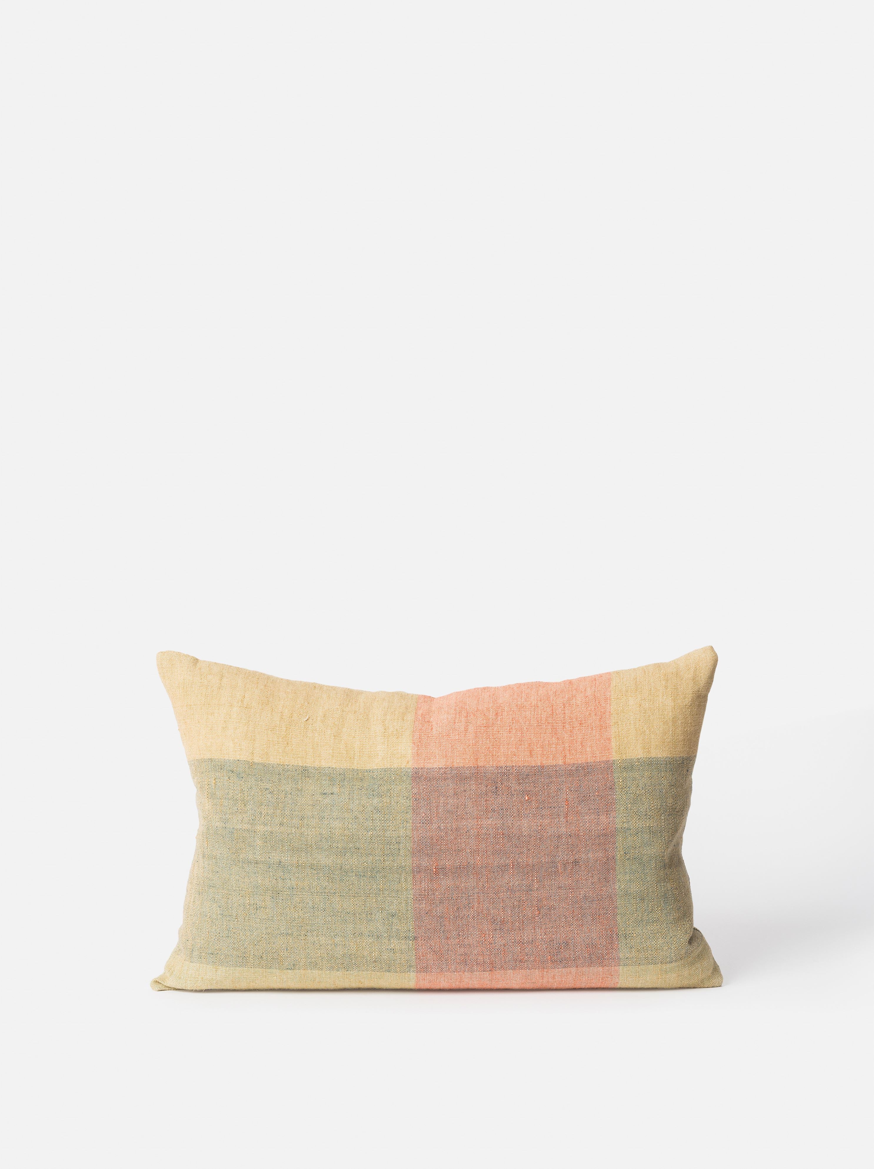 Oban Handwoven Linen Cushion Cover Heron/Multi / 19.68"L x 11.81"W