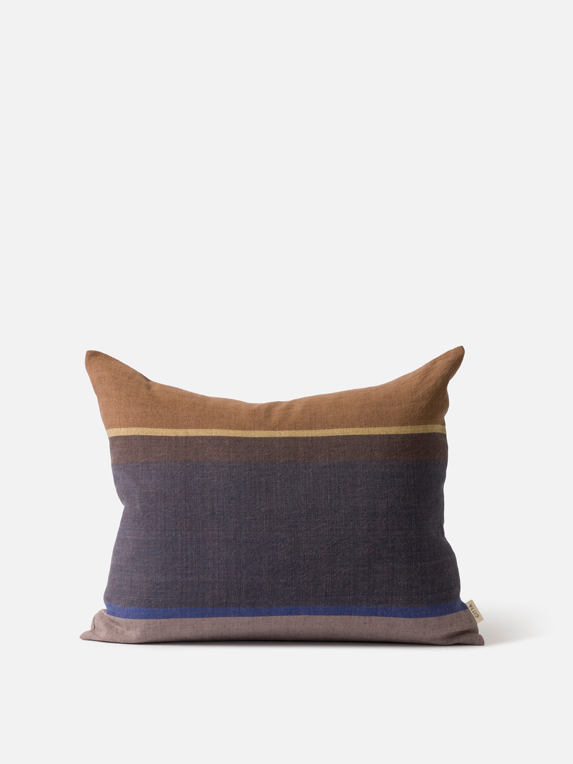 Obi Cushion Cover Blue Black/Dijon / 21.65" x 17.71"