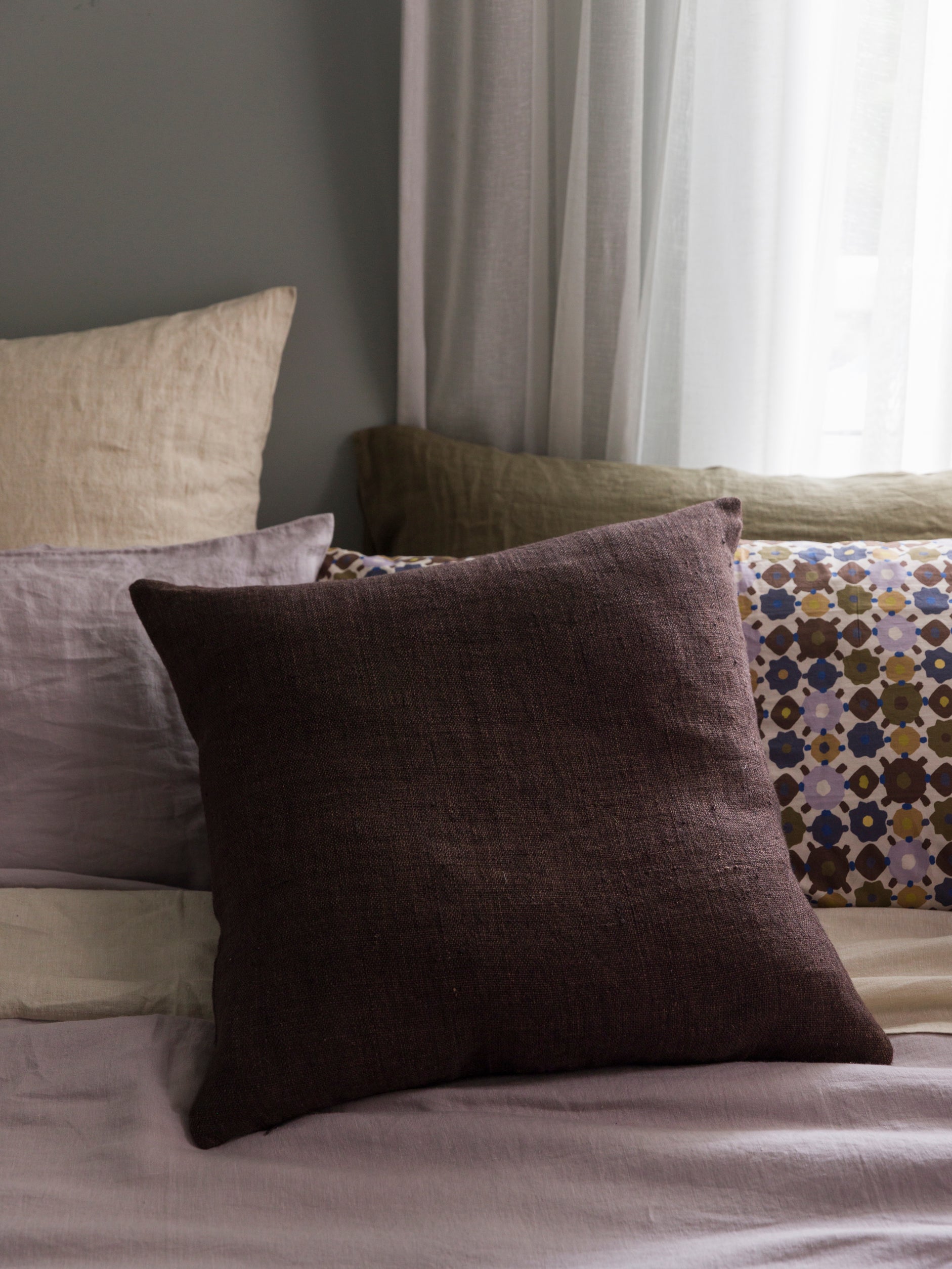 Heavy Linen Cushion Cover Rye / 21.65" x 21.65"