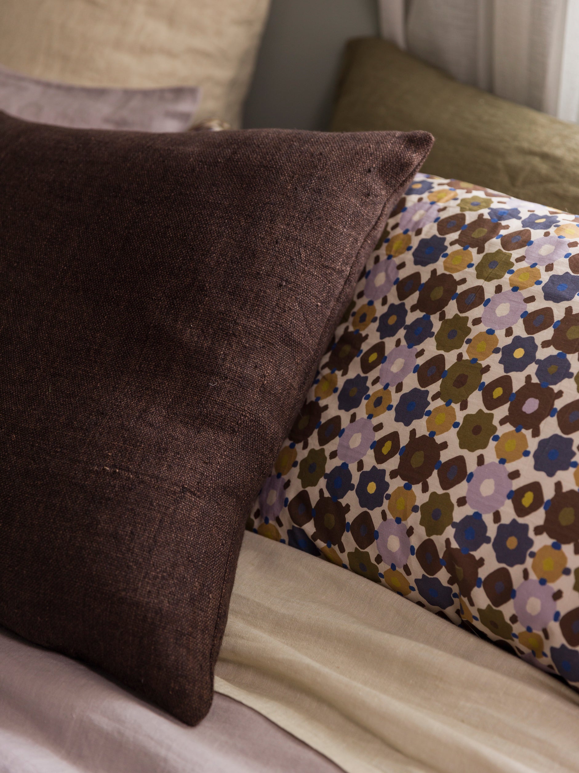 Heavy Linen Cushion Cover Rye / 21.65" x 21.65"