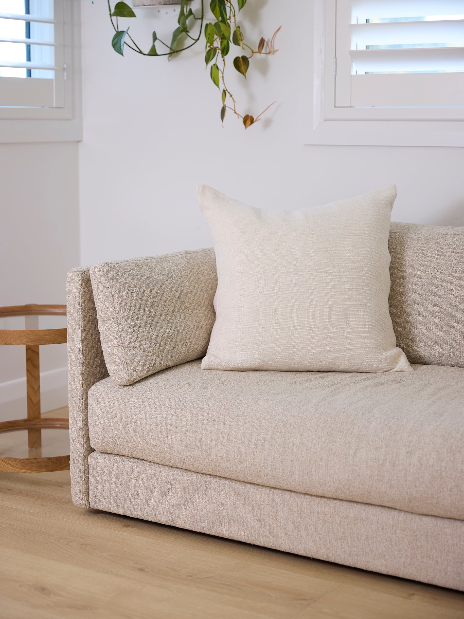 Heavy Linen Cushion Cover Ivory / 21.65" x 21.65"