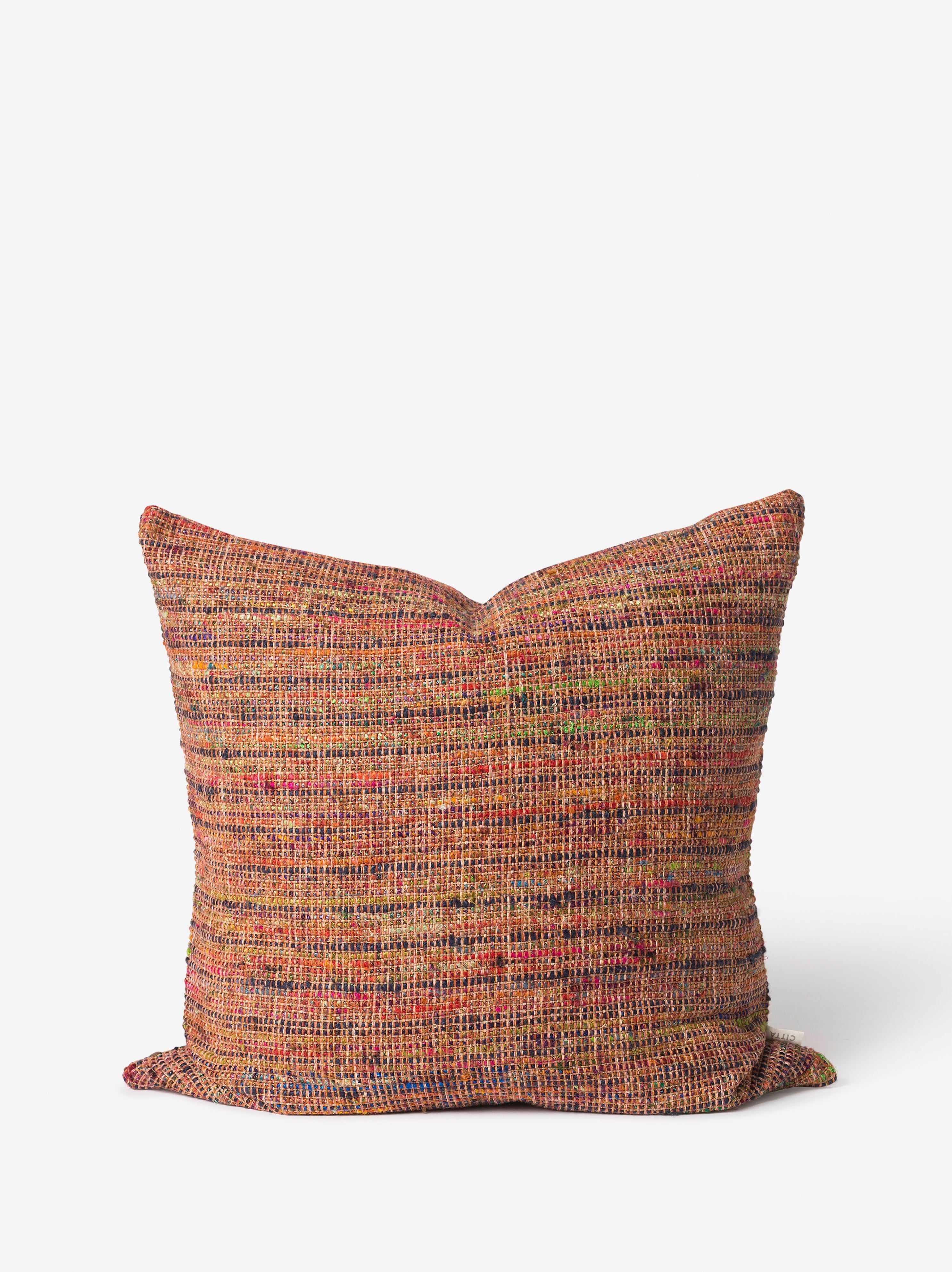 Edmund Silk Blend Cushion Cover Brick/Multi / 21.65"L x 21.65"W