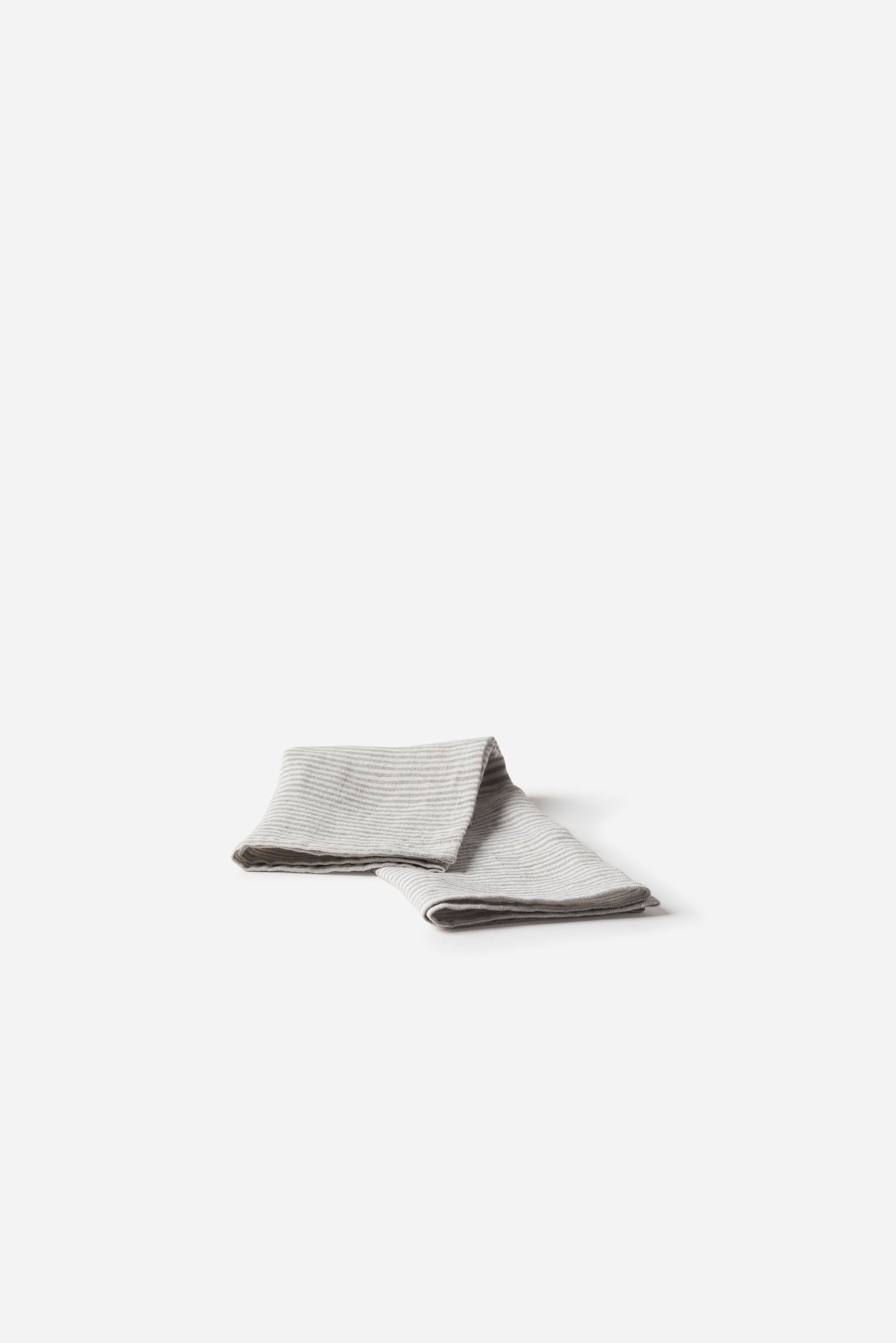 Stripe Linen Napkin Ash/Chalk / 17.71"L x 17.71"W
