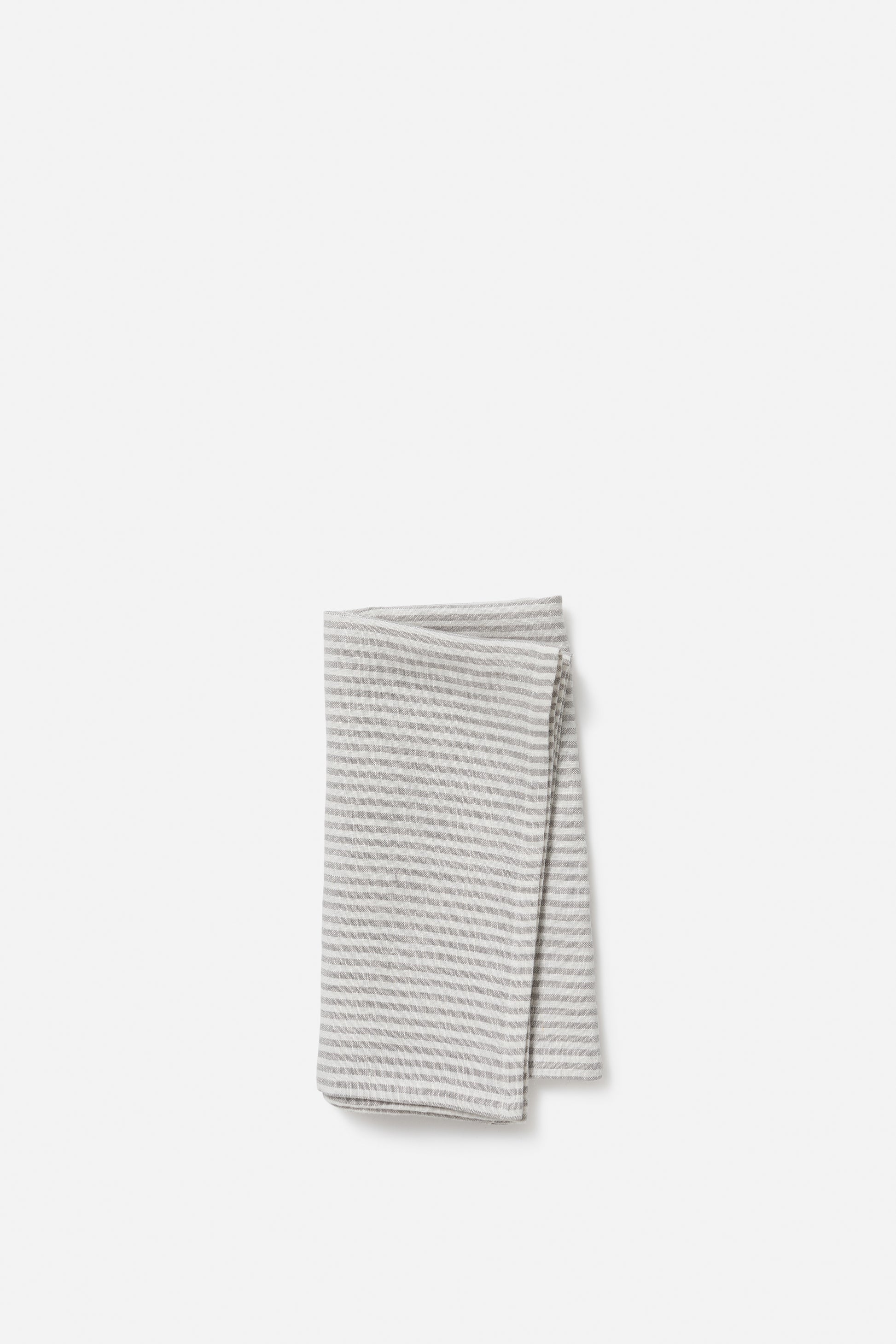 Stripe Linen Napkin Ash/Chalk / 17.71"L x 17.71"W