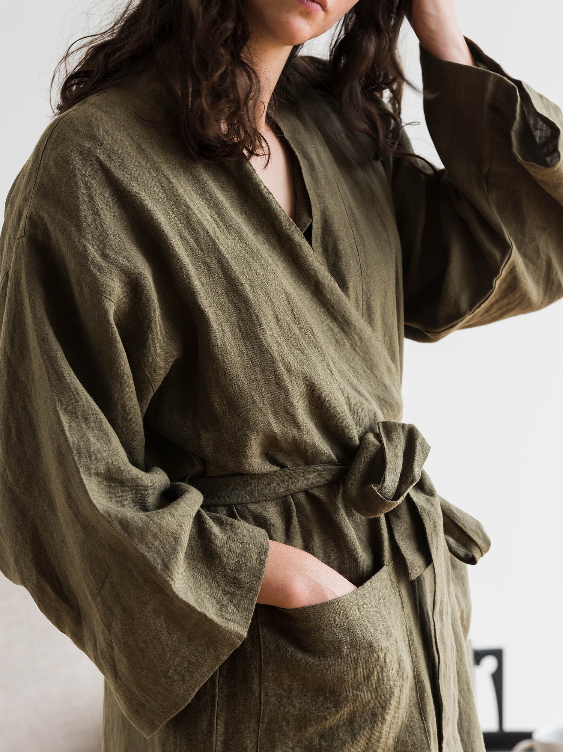 Ivy Linen Robe Ivy / Large