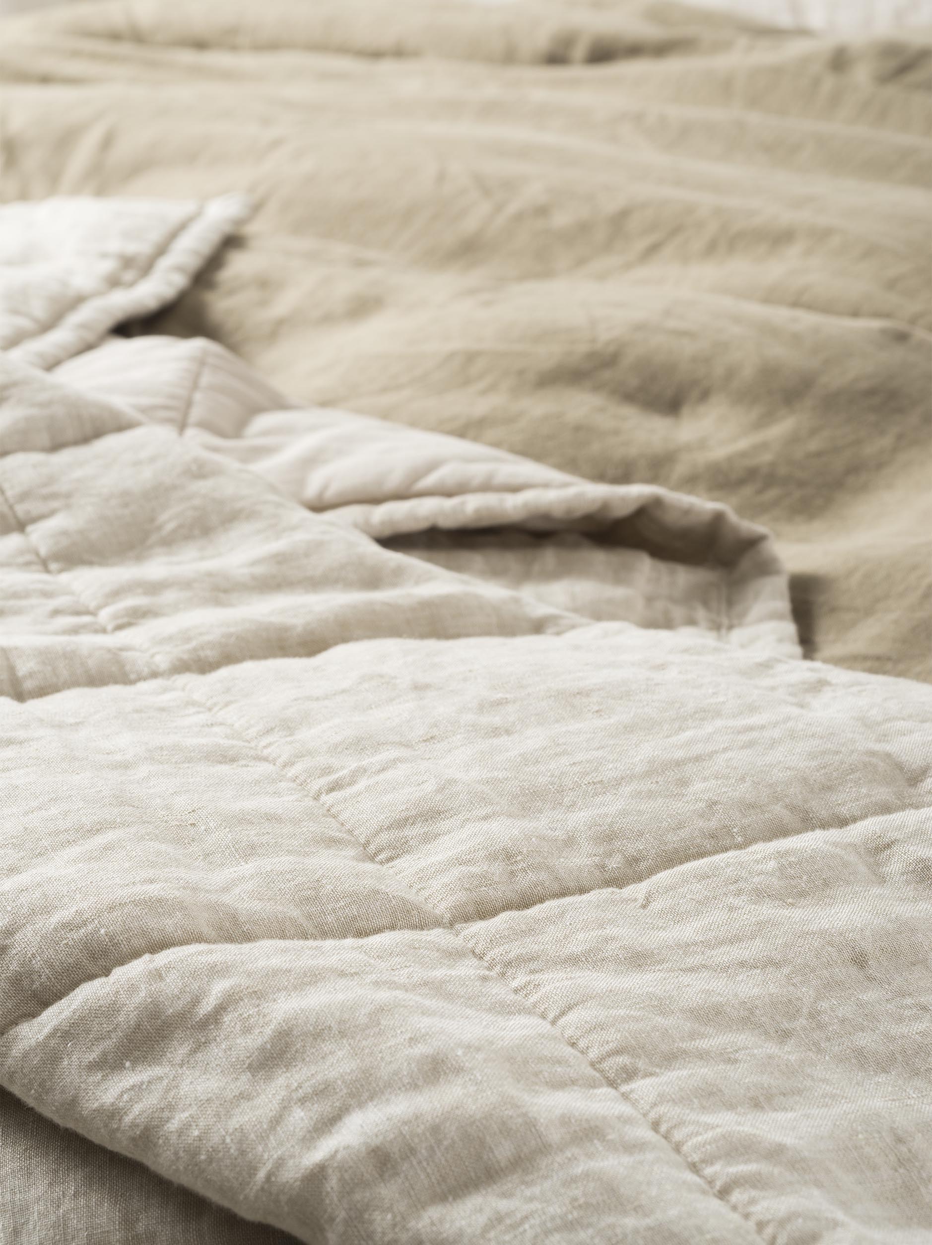 Chambray Linen Quilt Oatmeal / Super King