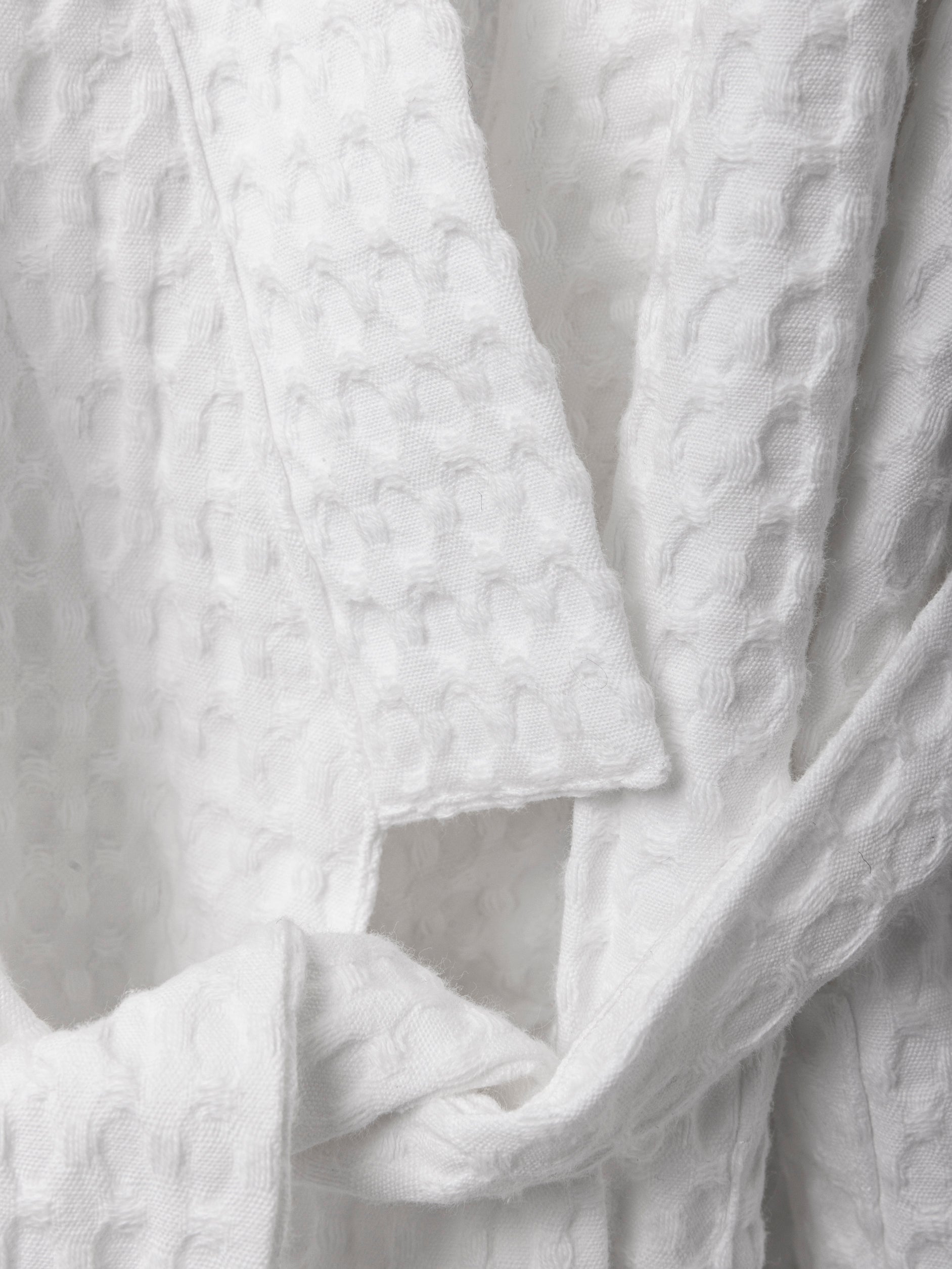 Waffle Organic Cotton Mens Bath Robe White / Small/Medium