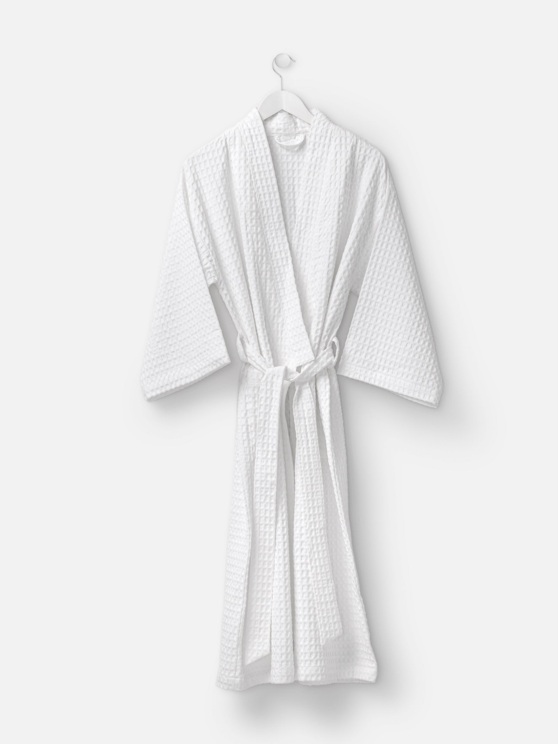 Waffle Organic Cotton Womens Bath Robe White / Small/Medium