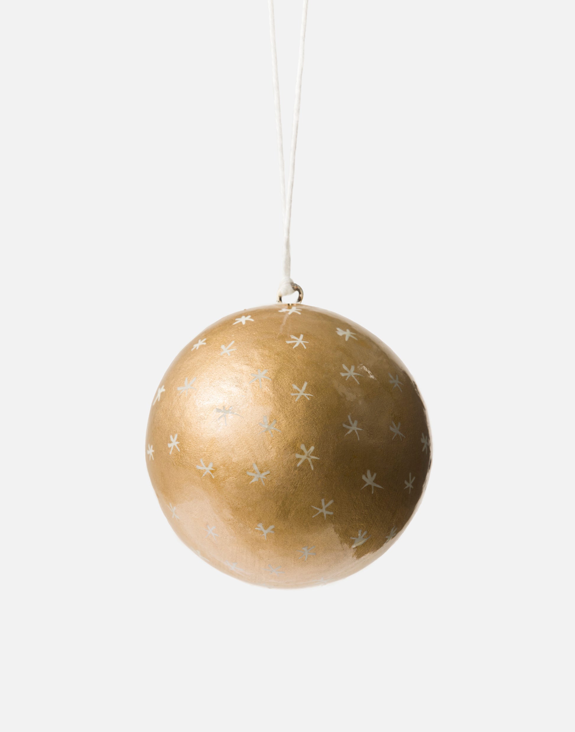 Hand-Painted Baubles S/4 Cream/Gold / One Size