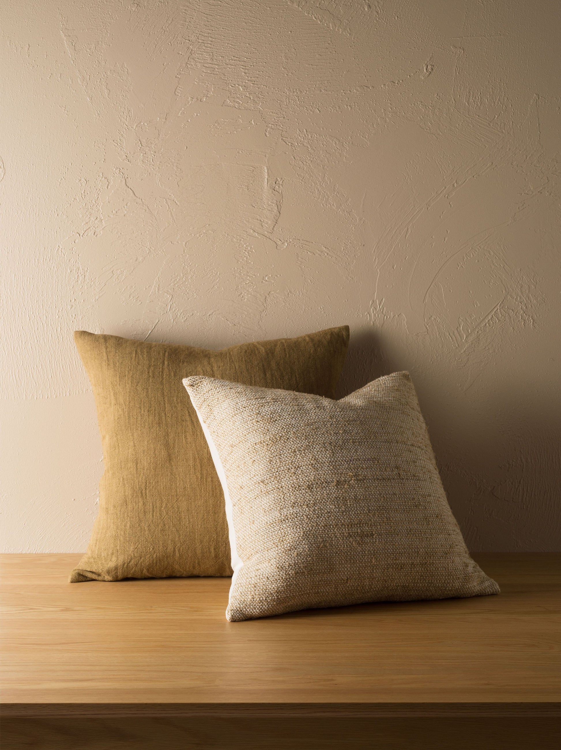 Linen Cotton Cushion Cover Miso / 21.65"L x 21.65"W