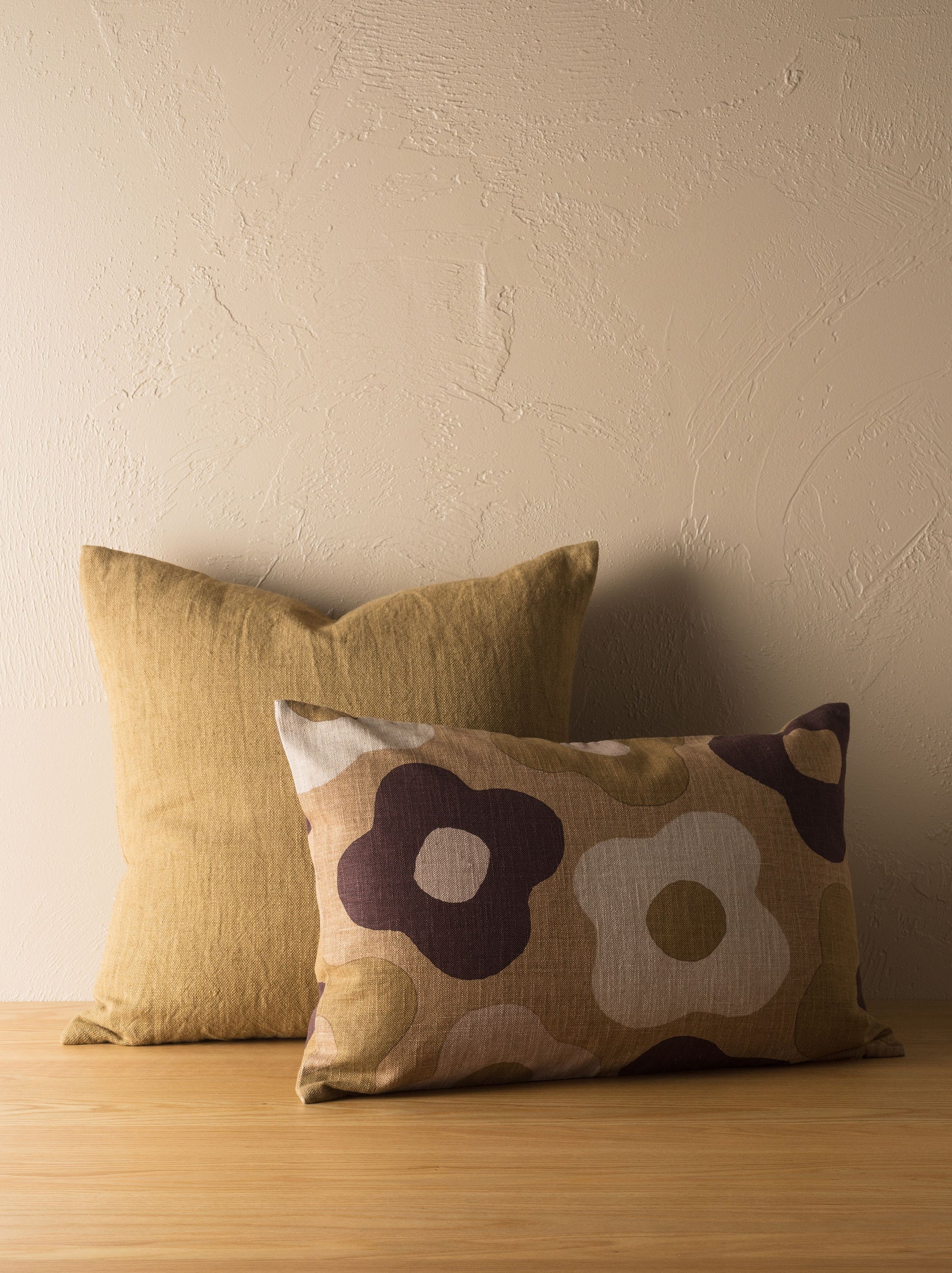 Linen Cotton Cushion Cover Miso / 21.65"L x 21.65"W