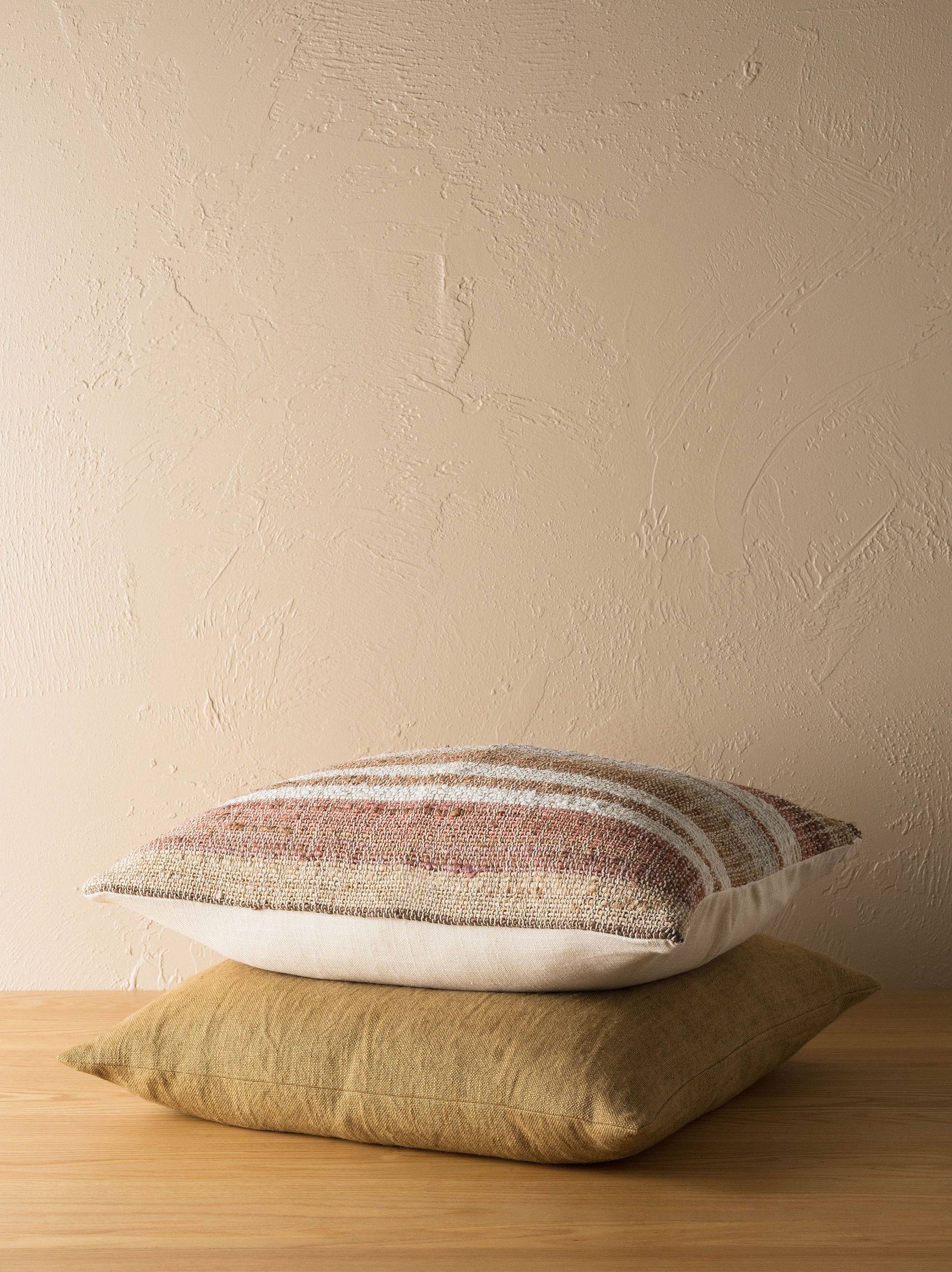 Linen Cotton Cushion Cover Miso / 21.65"L x 21.65"W