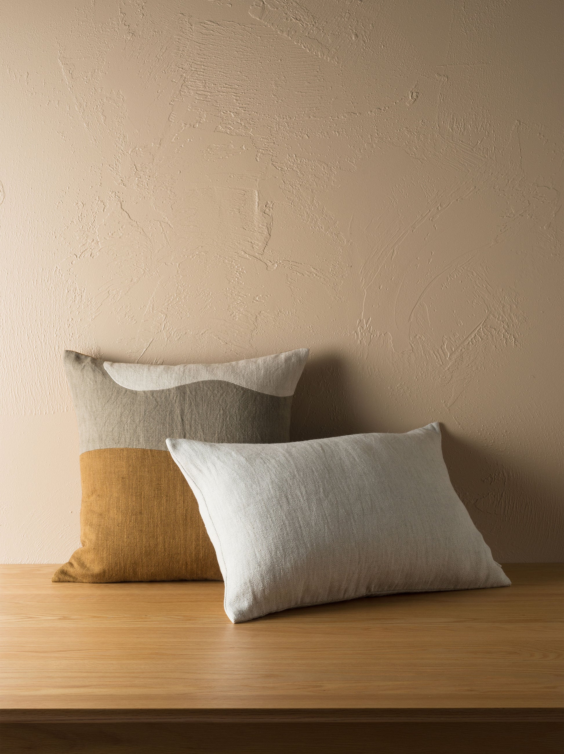Heavy Linen Jute Cushion Cover Natural / 23.62"L x 15.74"W