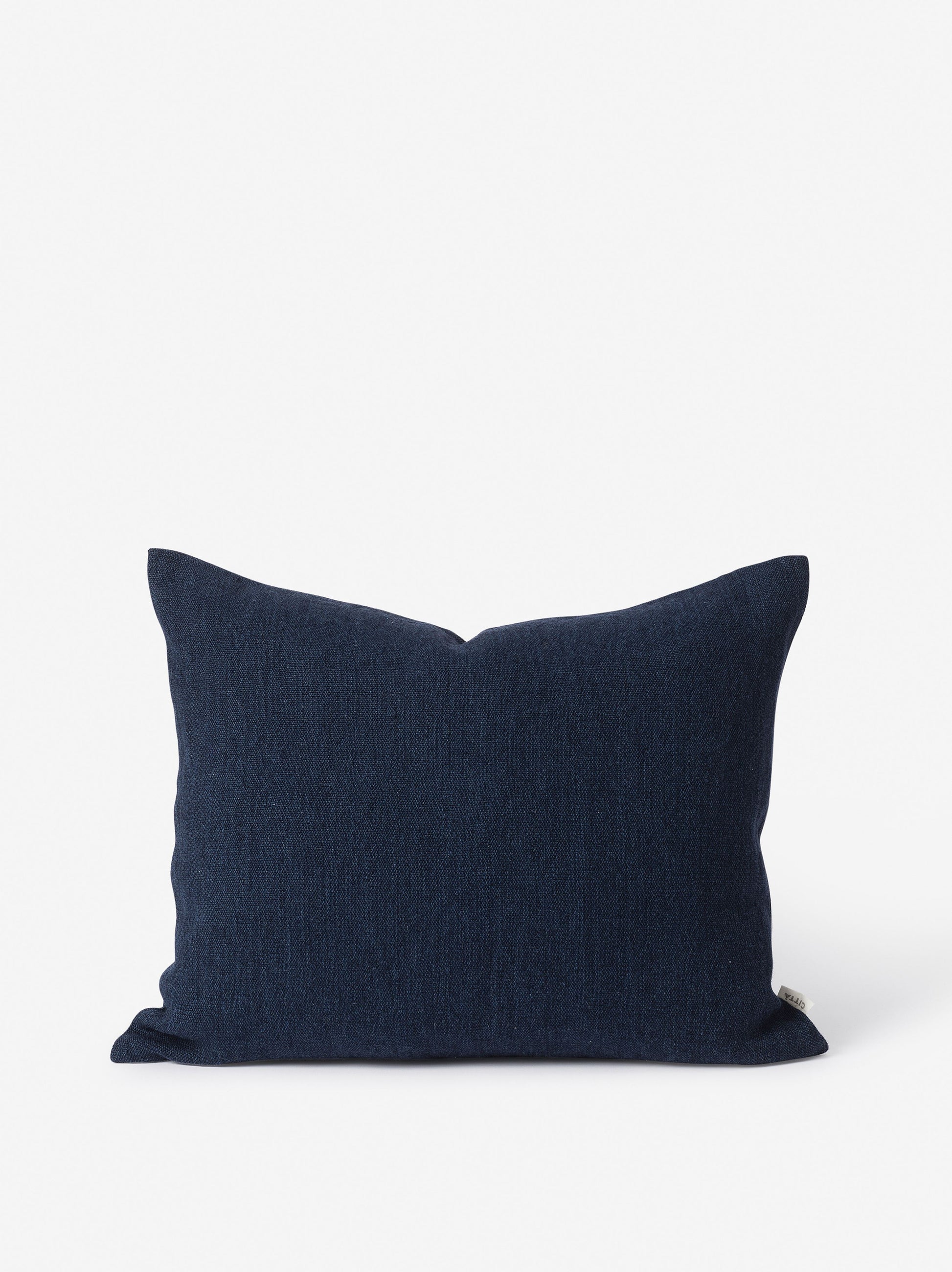 Heavy Linen Jute Cushion Cover Midnight / 21.65"L x 17.71"W