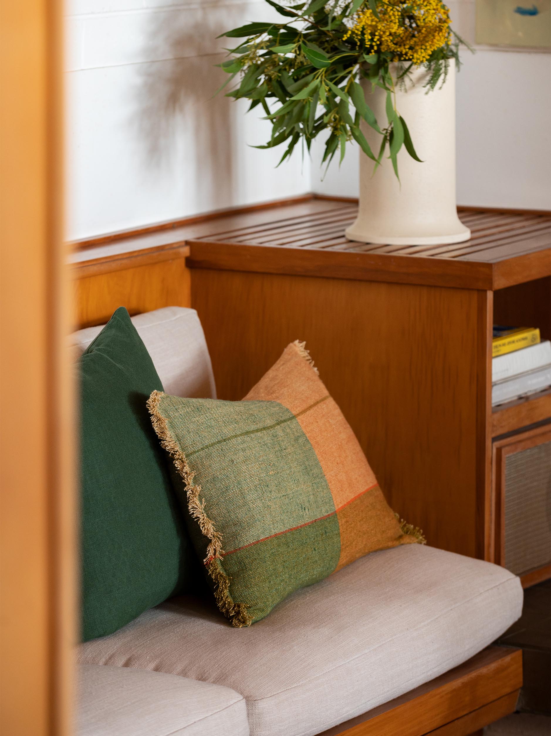 Alba Cushion Cover Spirulina / 19.68"L x 19.68"W