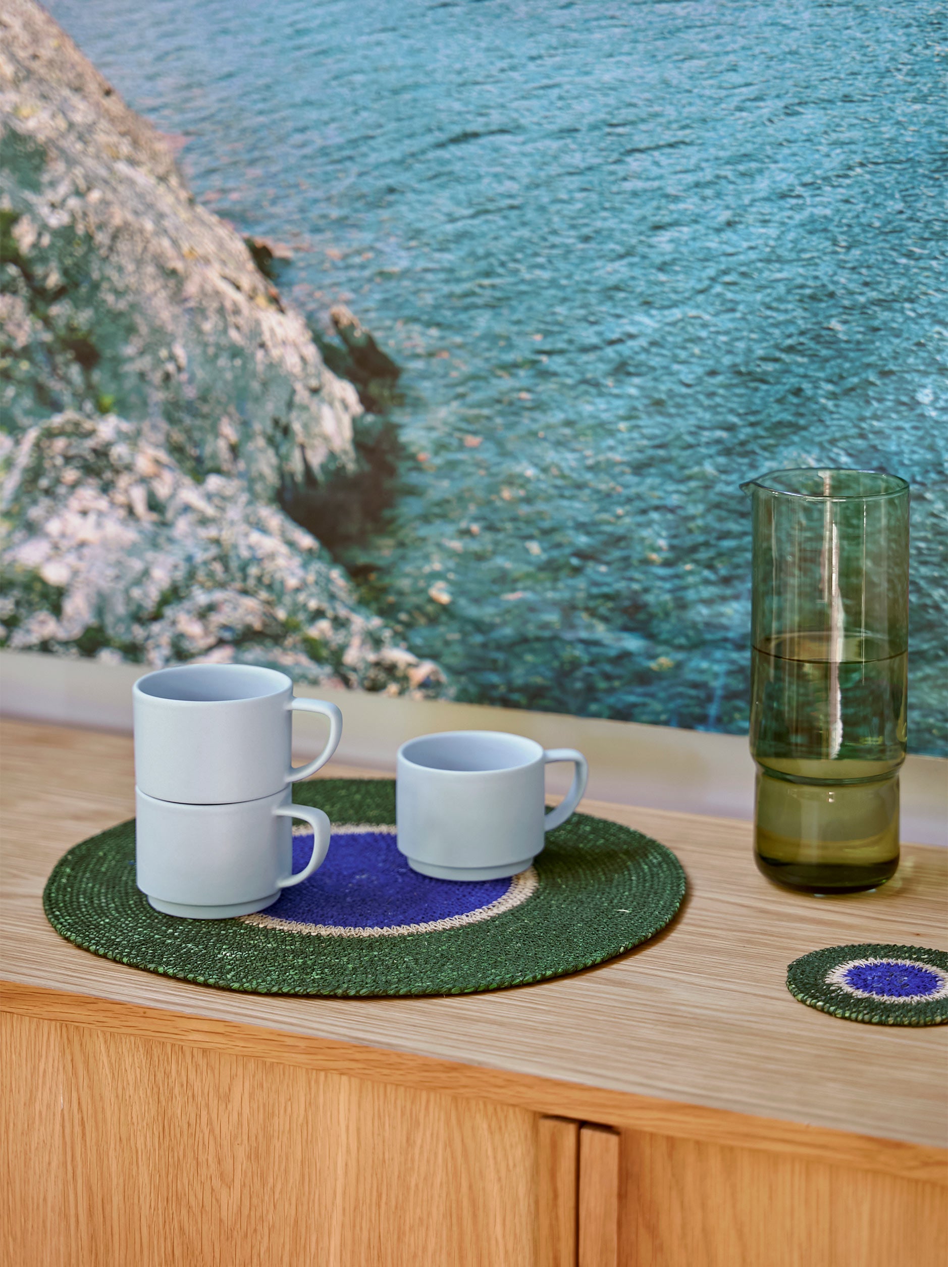 Pinto Placemat Spirulina/Cobalt / 13.38"dia.
