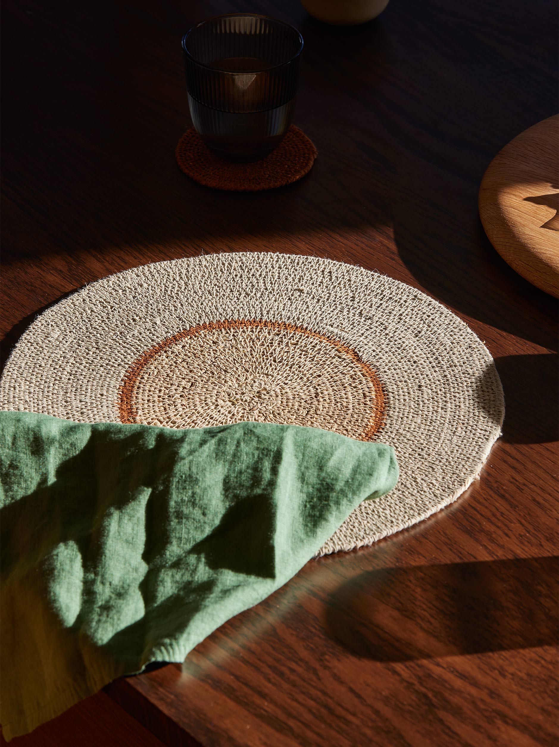 Pinto Placemat Haze/Orange Peel / 13.38"dia.
