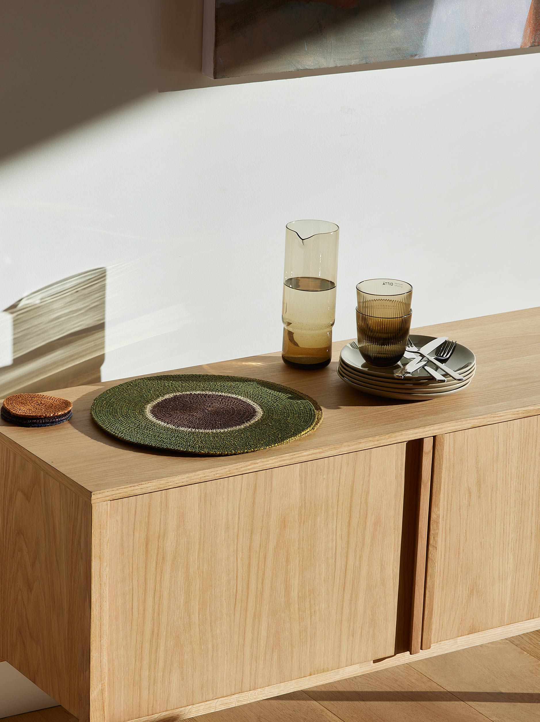 Pinto Placemat Ivy/Mulberry / 13.38"dia.