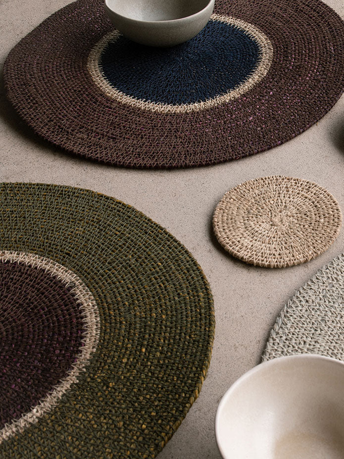Pinto Placemat Ivy/Mulberry / 13.38"dia.