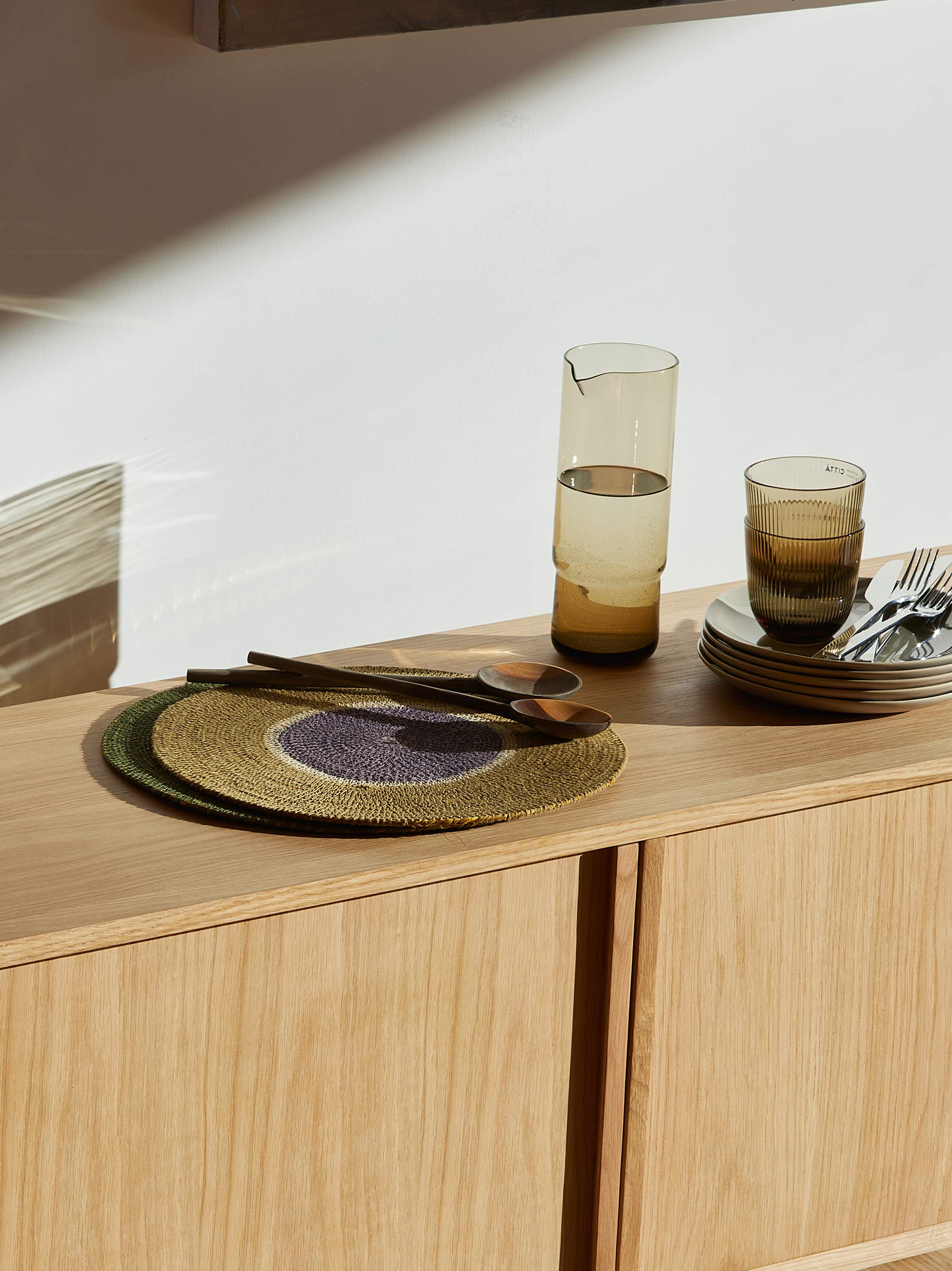 Pinto Placemat Ochre/Lupin / 13.38"dia.