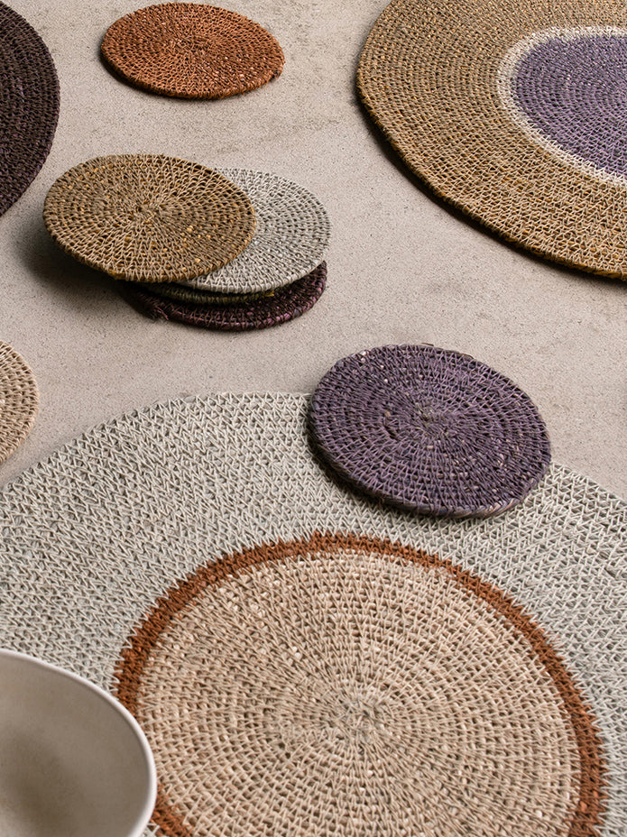 Pinto Coaster S/4 Mulberry/Multi / 3.93"dia.