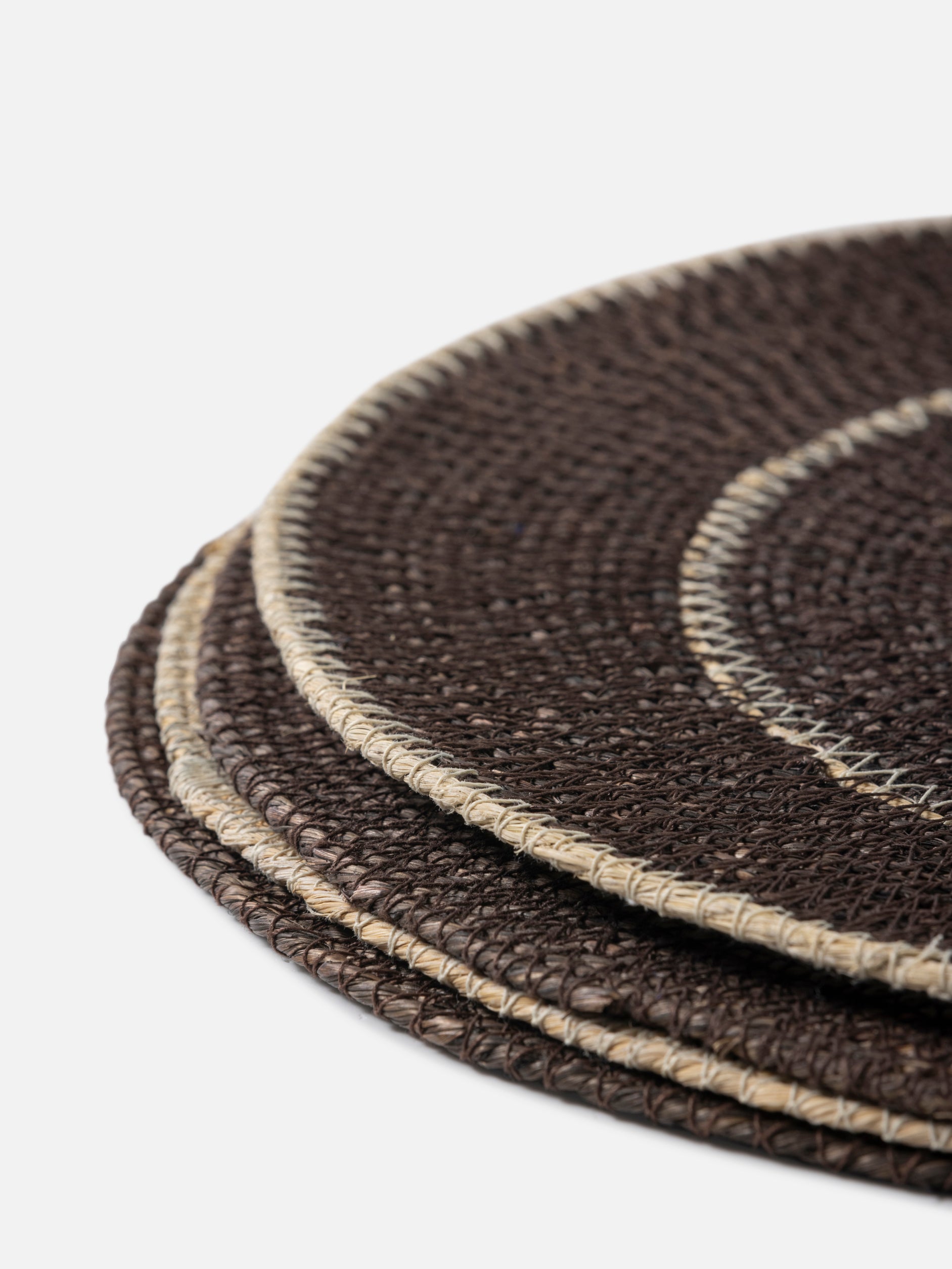 Agora Woven Placemat Set/4 Rye/Natural / 13.38"dia
