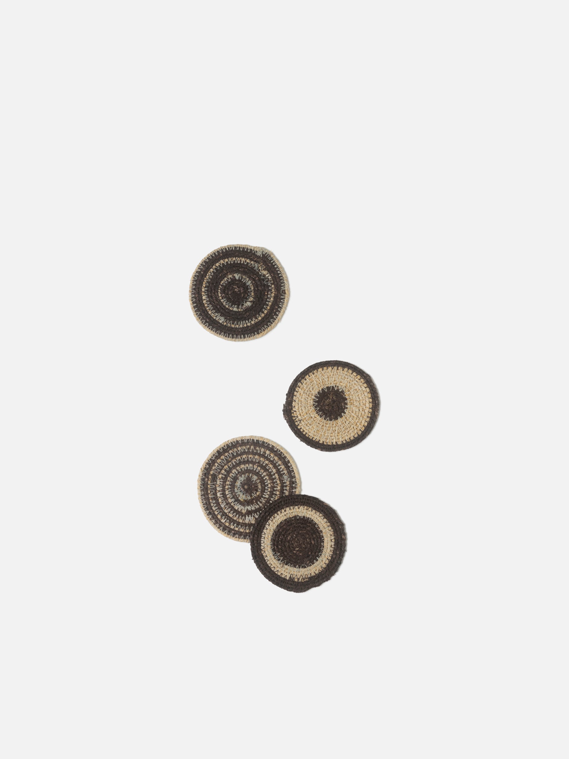 Agora Woven Coaster Set/4 Rye/Natural / 3.93"dia