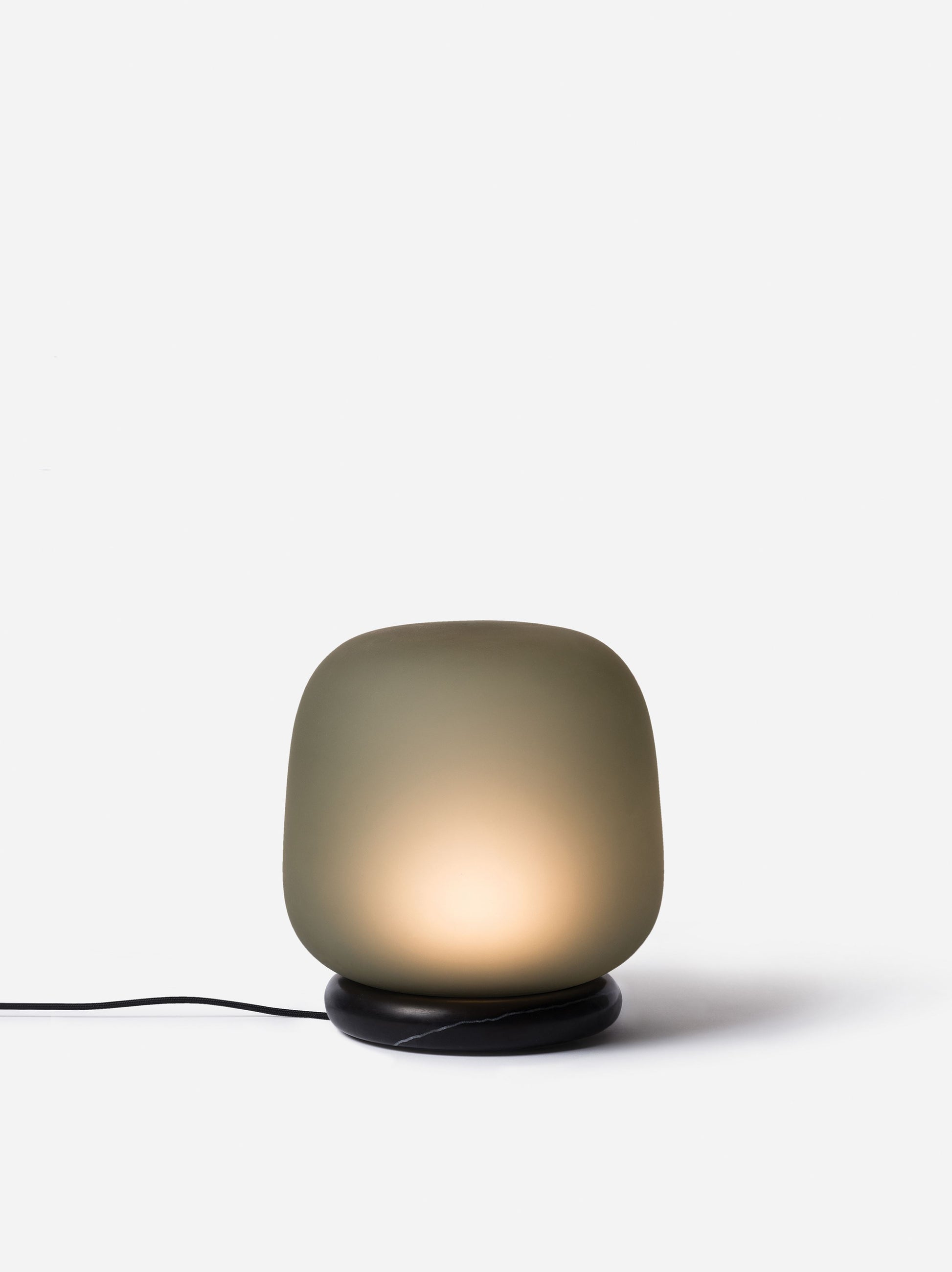 AB Table Lamp Frosted Smoke Grey/Green / 8.89"dia x 8.42"h