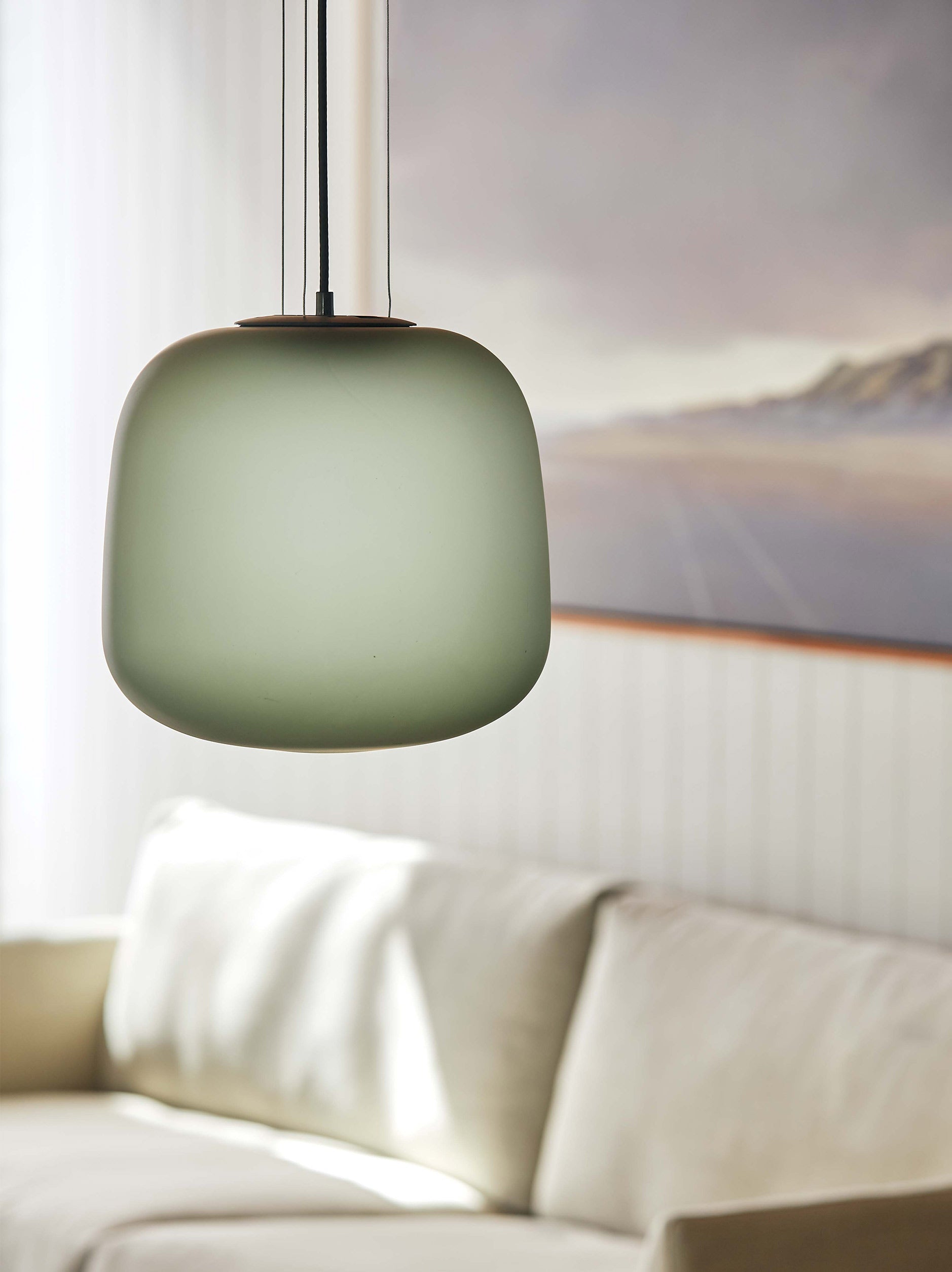 AB Pendant Light Frosted Smoke Grey/Green / Large