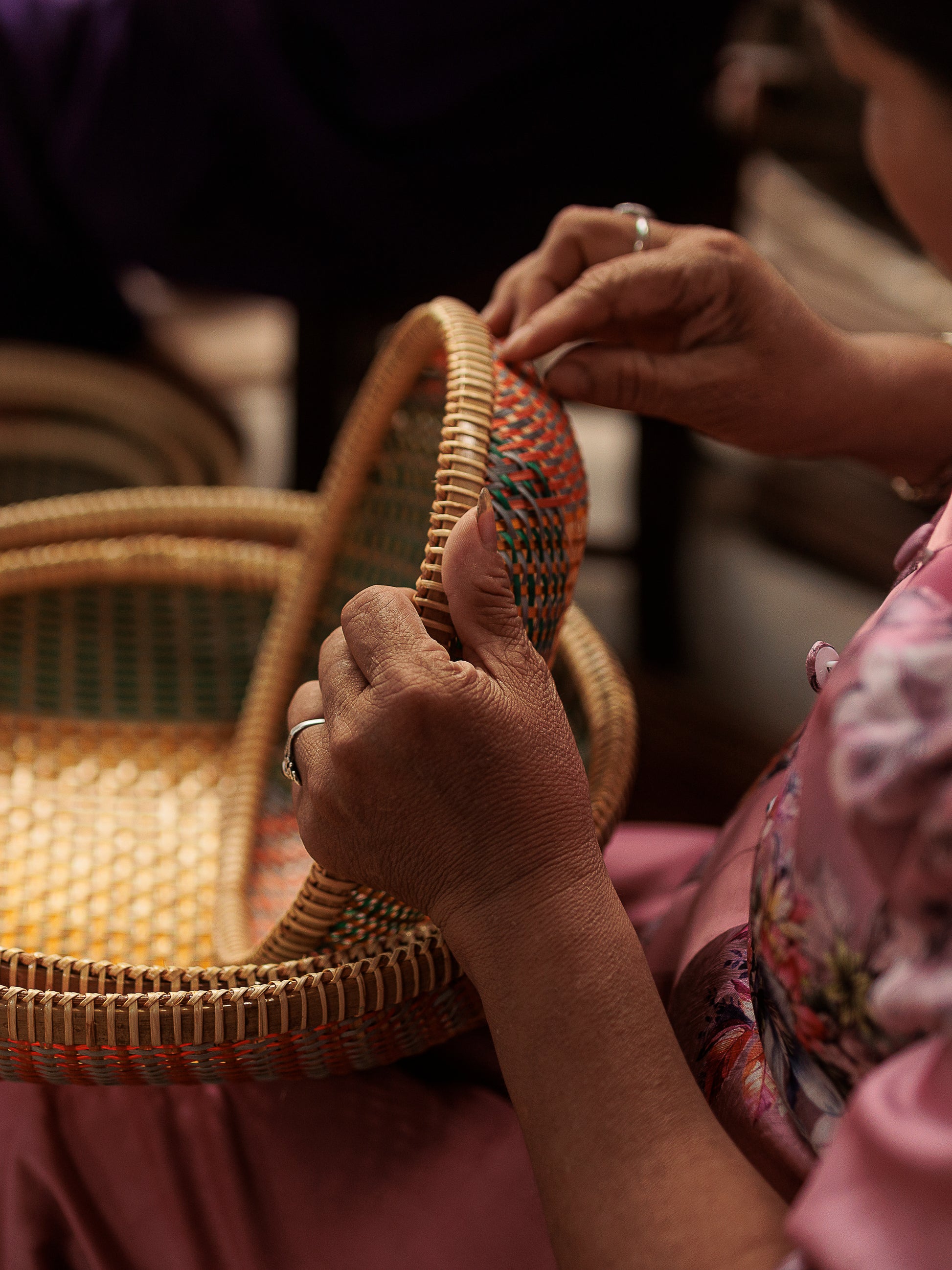 Thao Woven Basket Yellow/Multi / Small