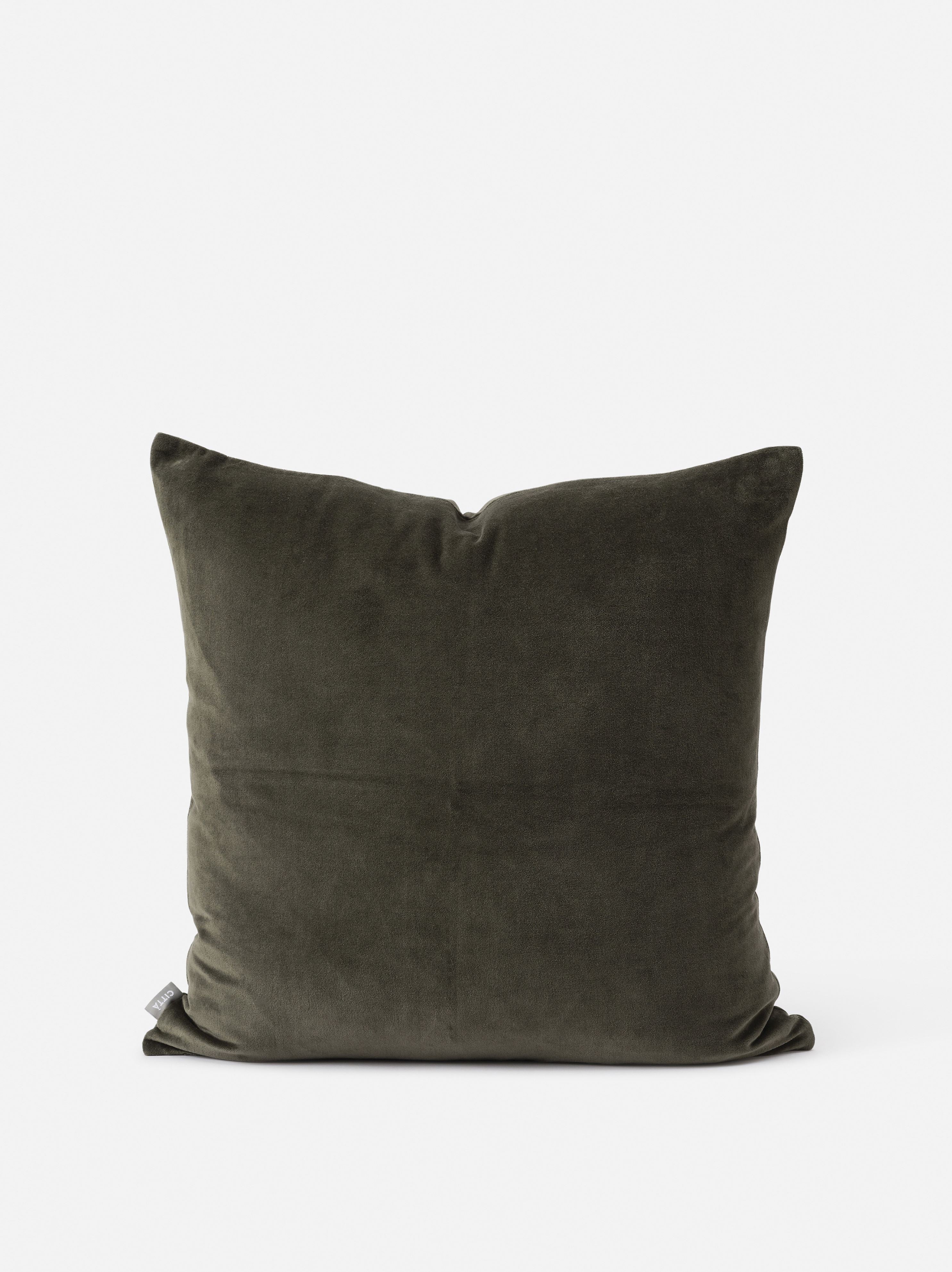 Cotton Velvet Cushion Cover Nori / 21.65"L x 21.65"W