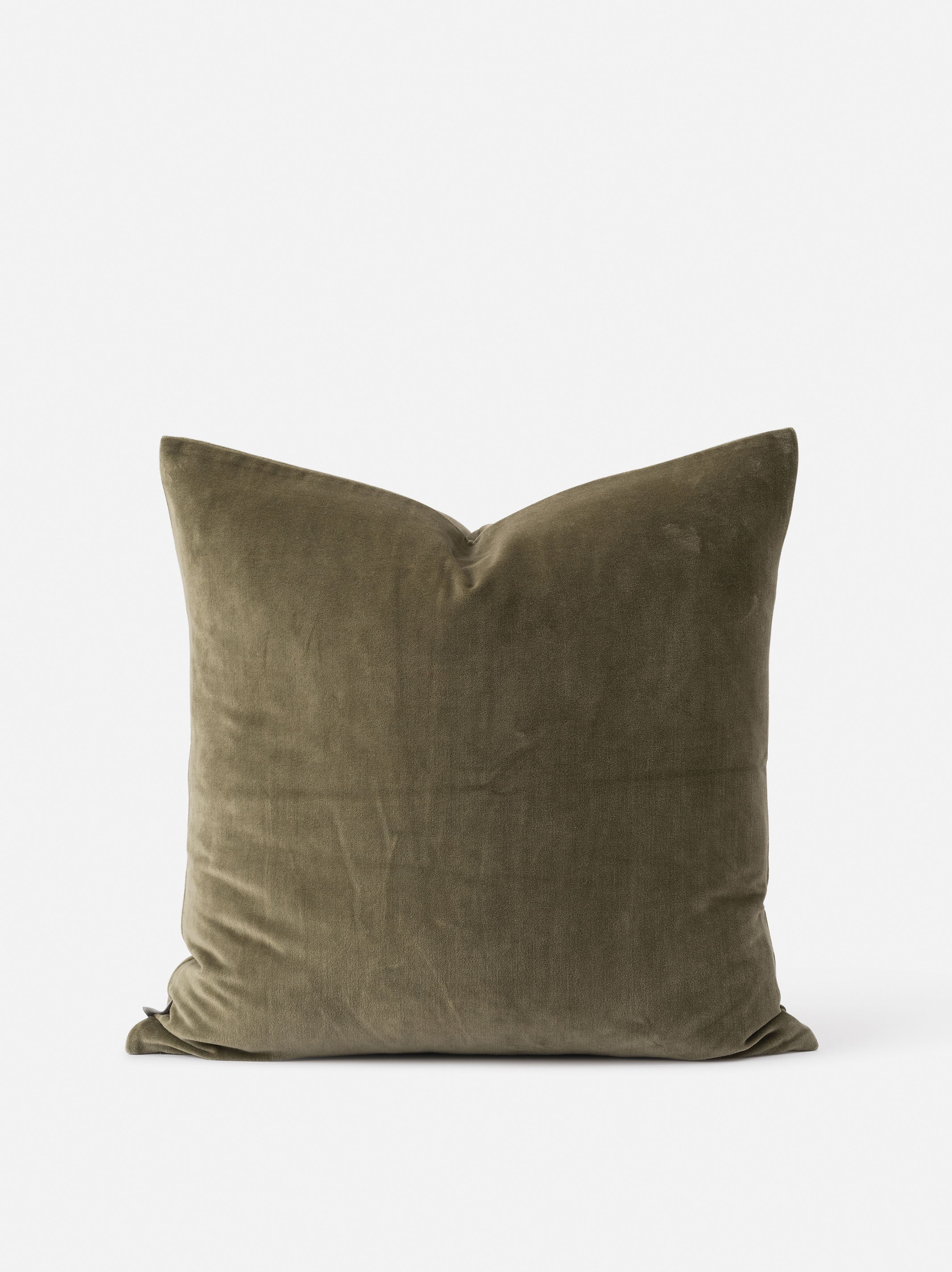 Cotton Velvet Cushion Cover Sage / 21.65"L x 21.65"W