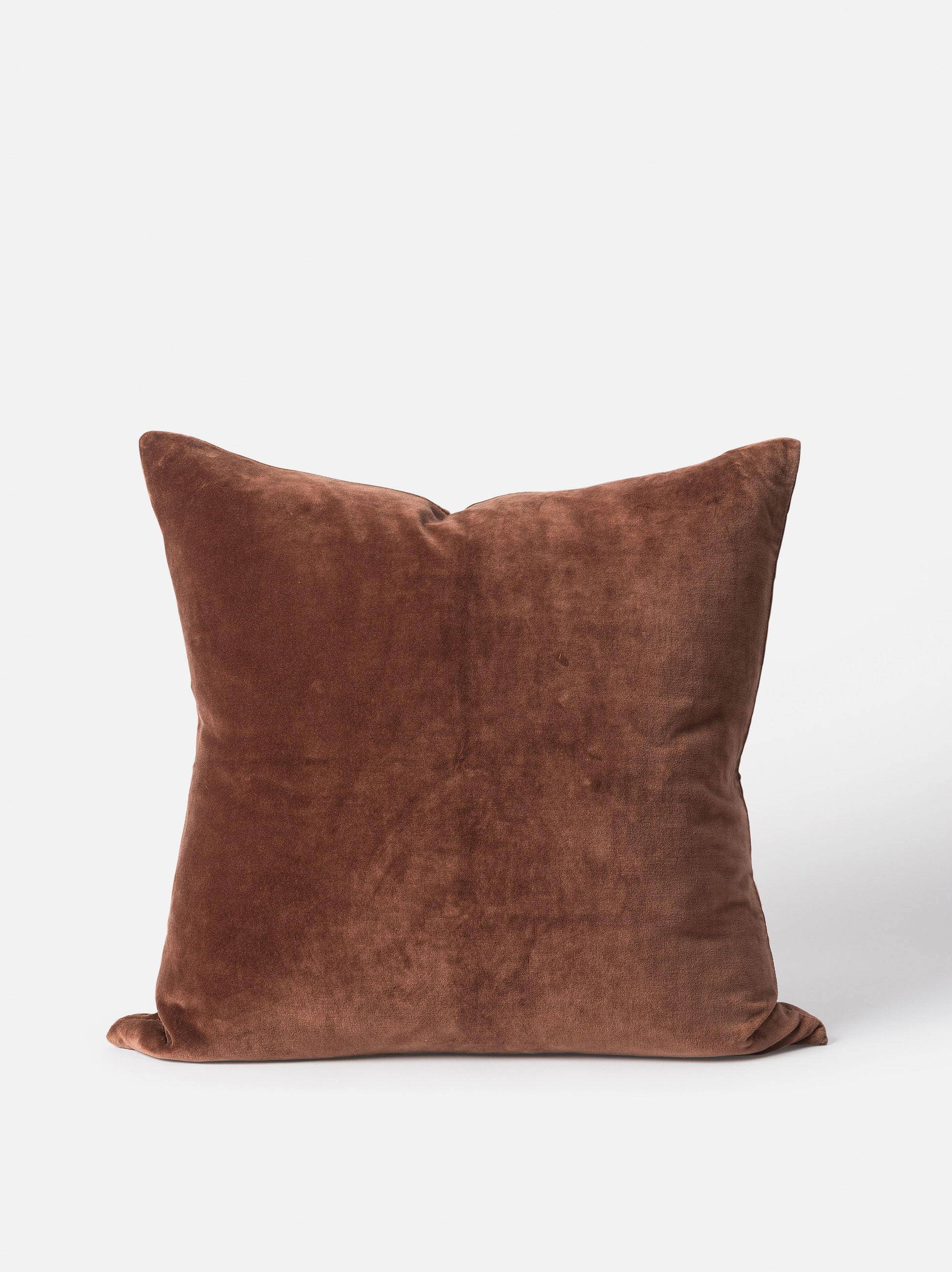 Cotton Velvet Cushion Cover Brick / 21.65"L x 21.65"W