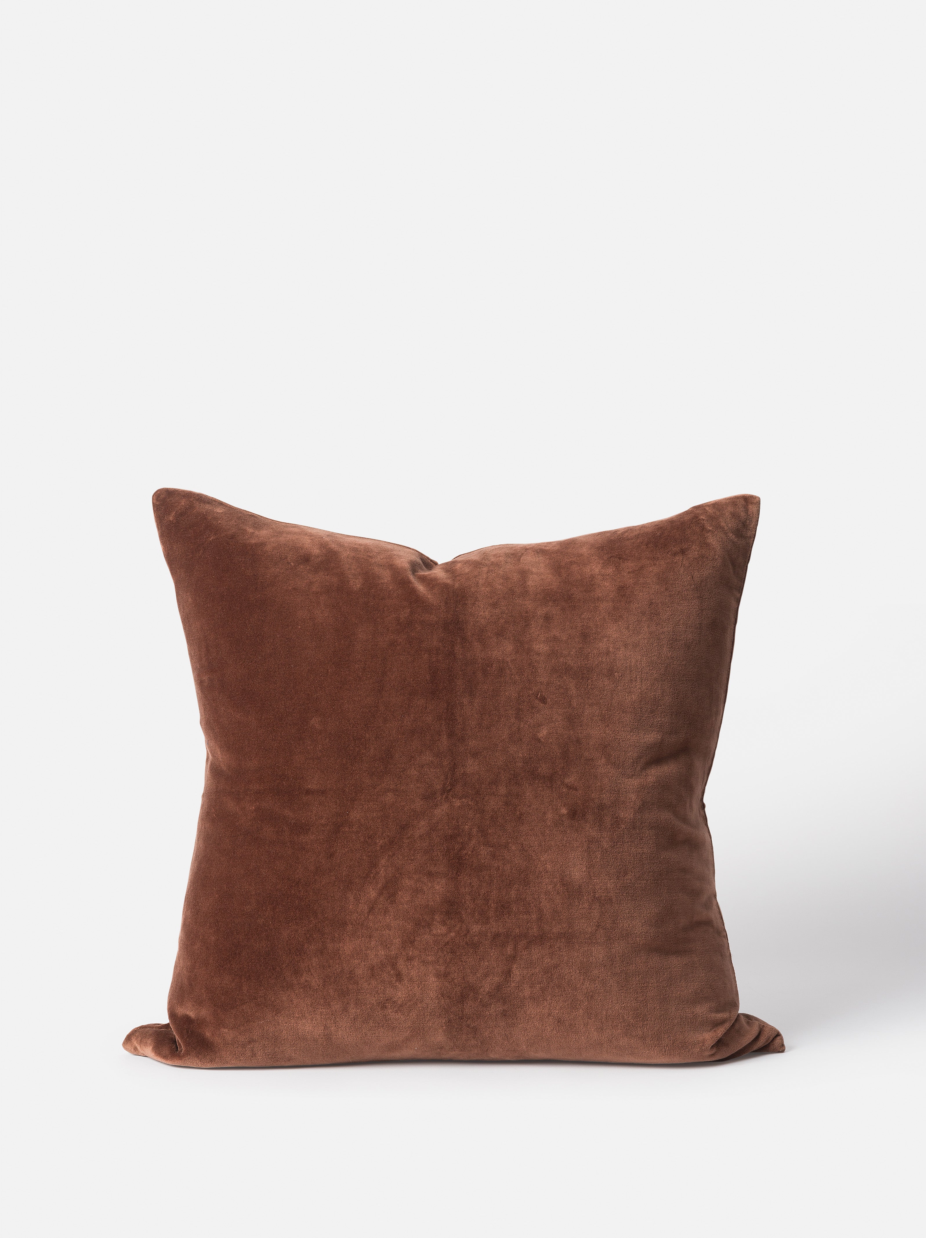 Cotton Velvet Cushion Cover Brick / 21.65"L x 21.65"W