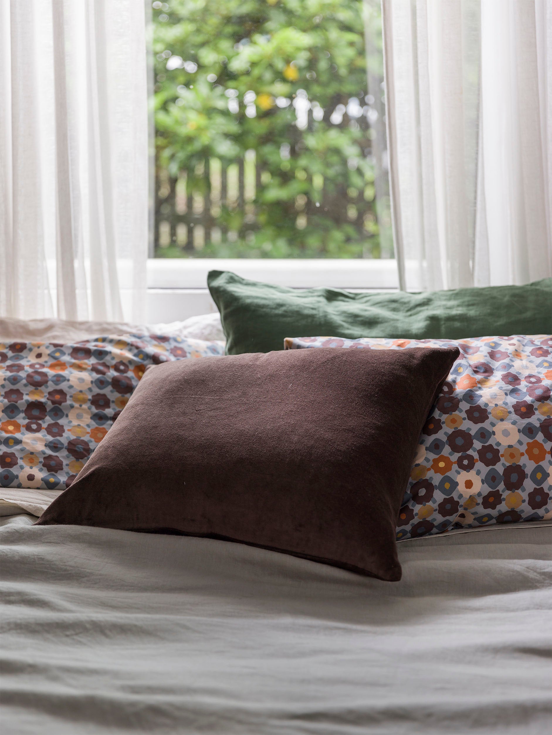 Cotton Velvet Cushion Cover Henna / 21.65"L x 17.71"W