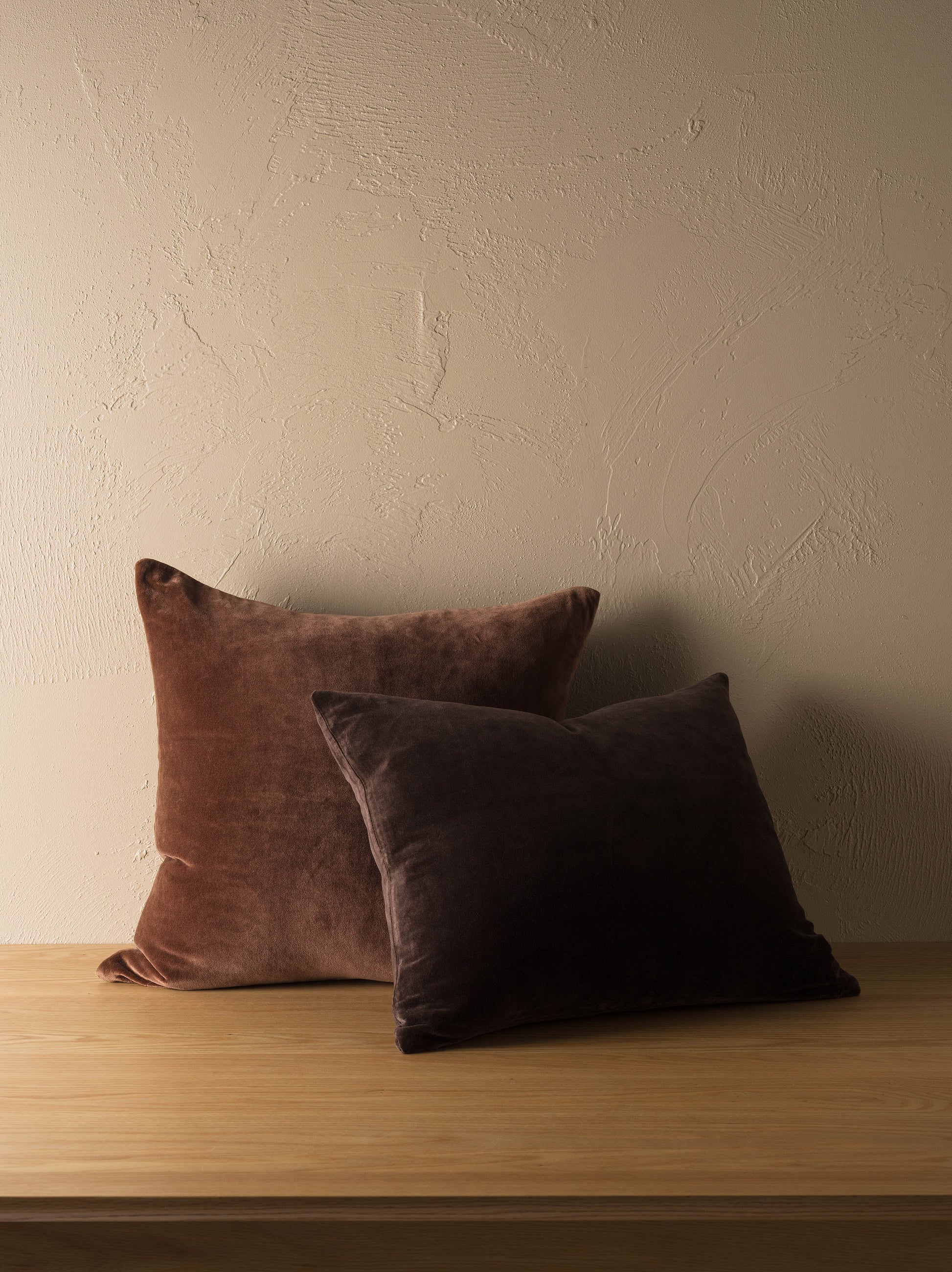 Cotton Velvet Cushion Cover Henna / 21.65"L x 17.71"W