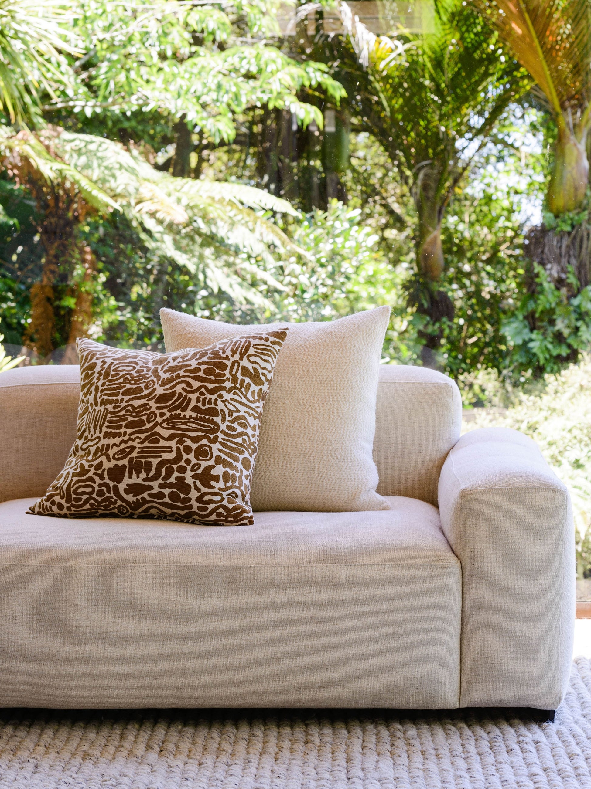 Lazo Wool Boucle Cushion Cover Natural / 21.65"L x 21.65"W