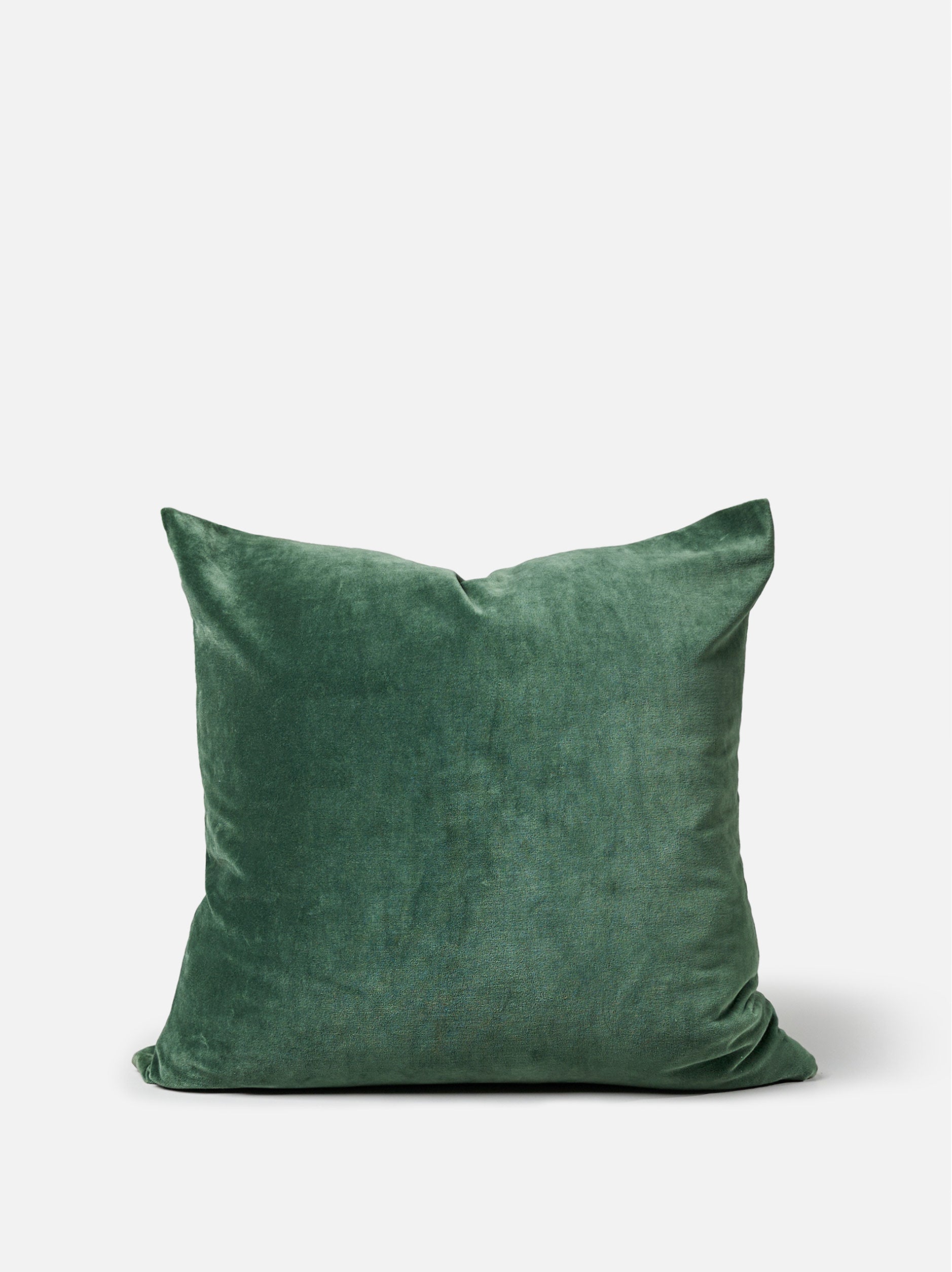 Velvet Cushion Cover Duck Green / 21.65"L x 21.65"W