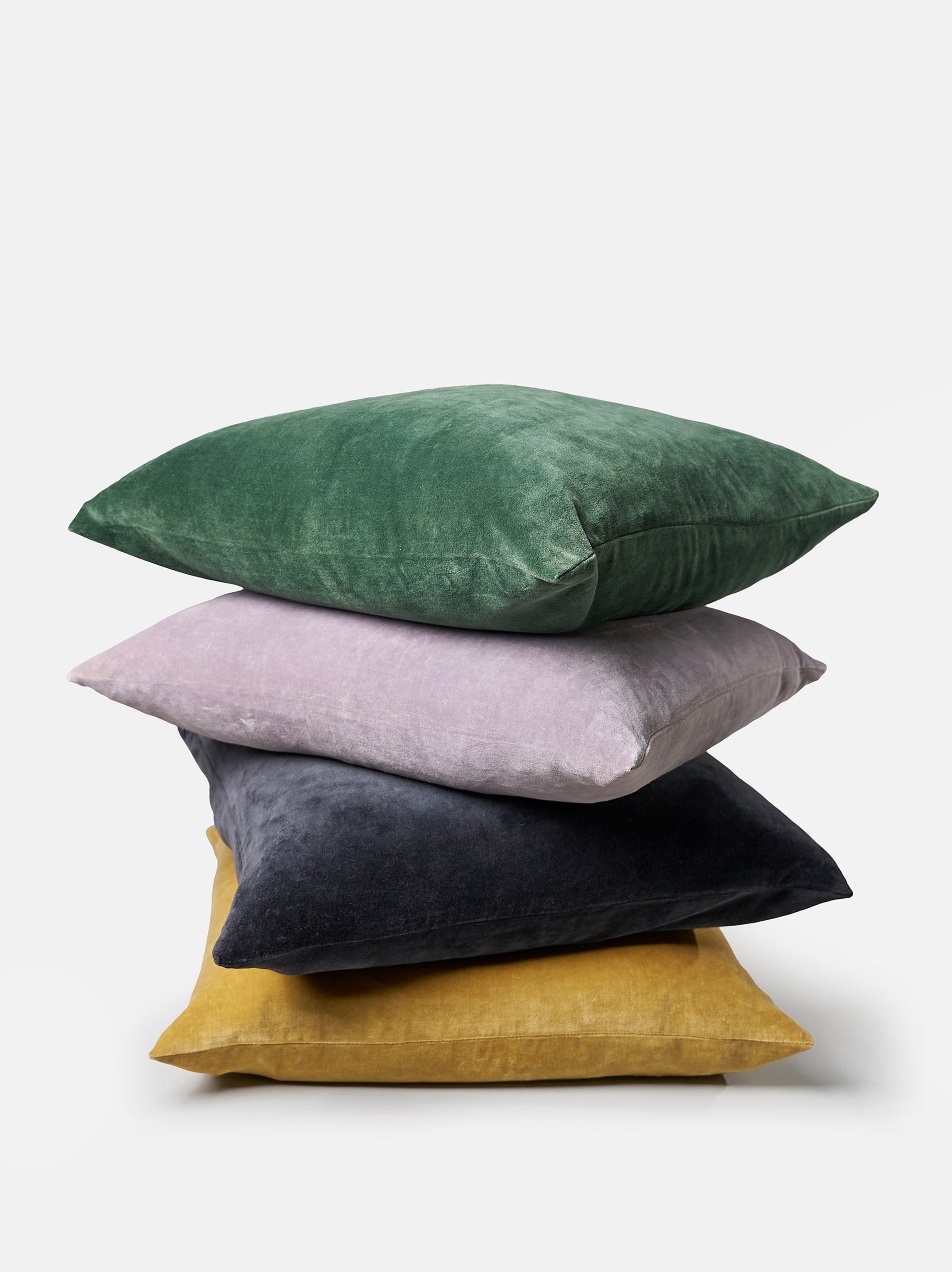 Velvet Cushion Cover Duck Green / 21.65"L x 21.65"W