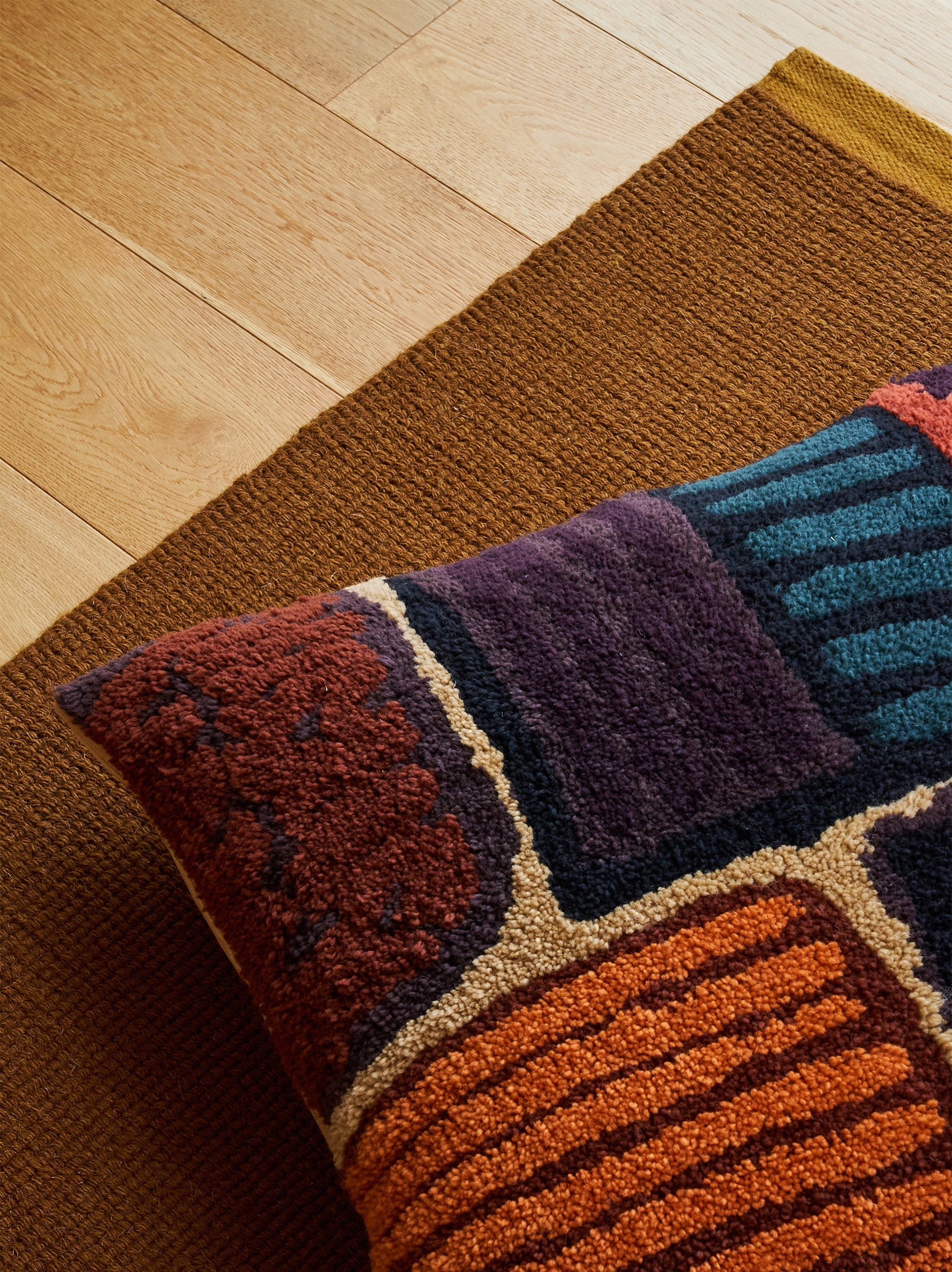 Astrid Woollen Floor Cushion Cover Multi / 25.60"L x 25.60"W