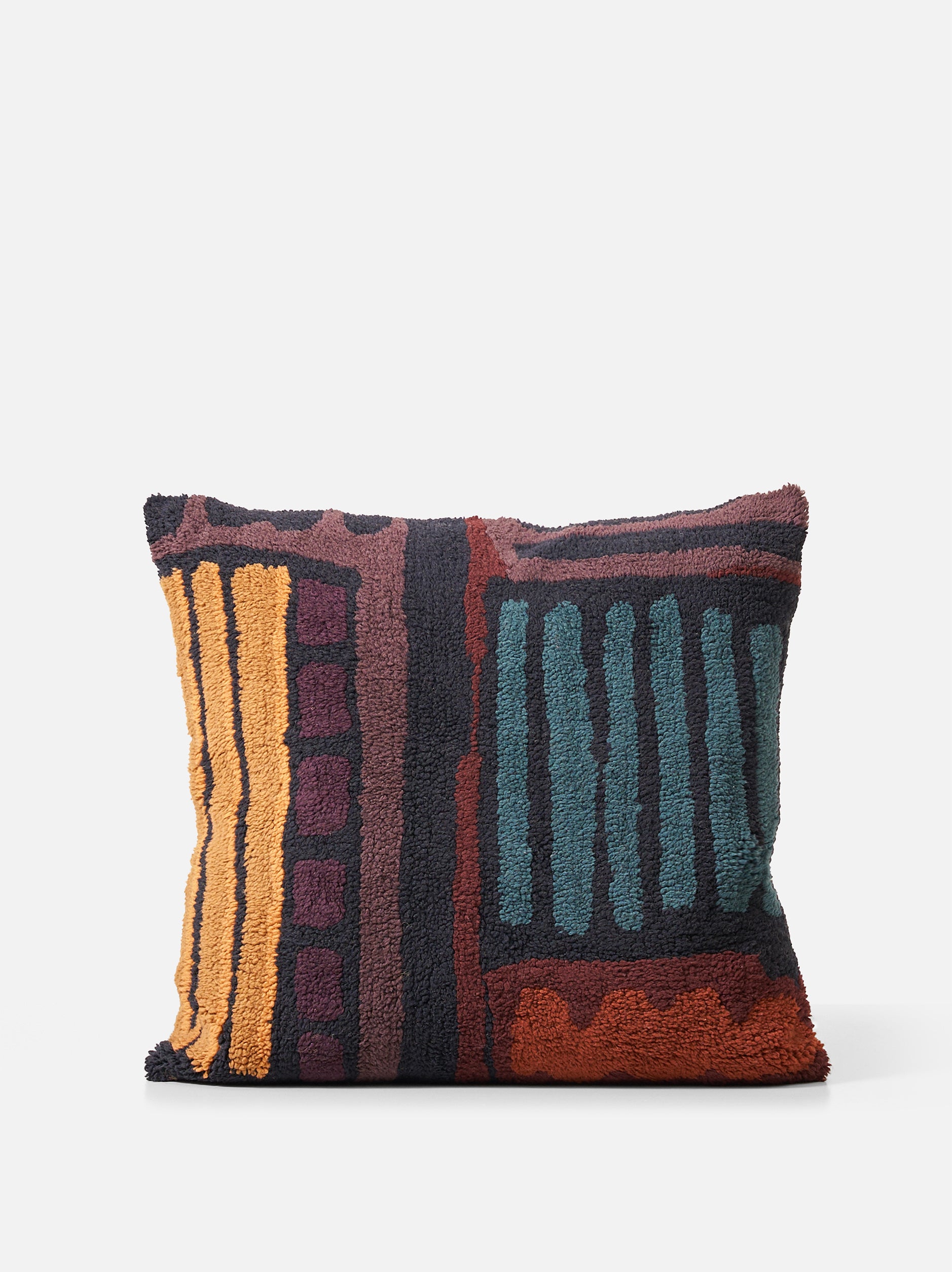 Magnus Woollen Floor Cushion Cover Multi / 25.60"L x 25.60"W