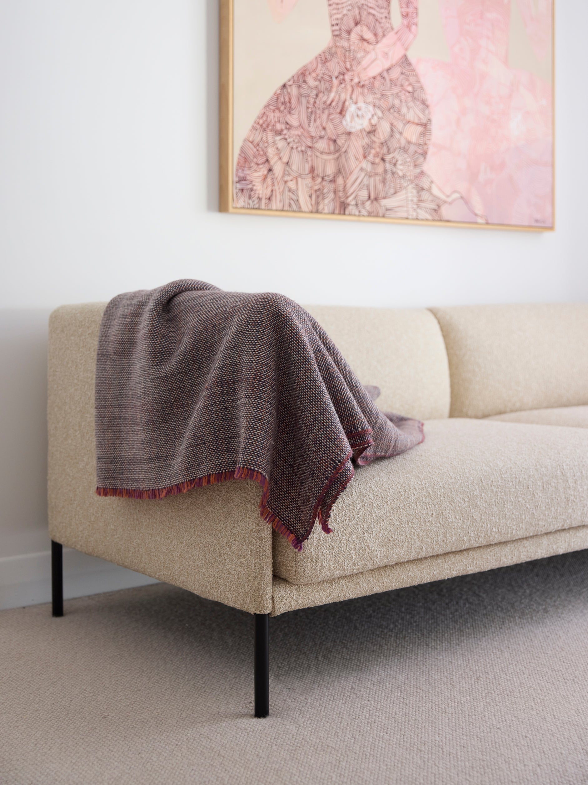 Misto Blanket Navy/Persimmon / 62.99" x 82.67"