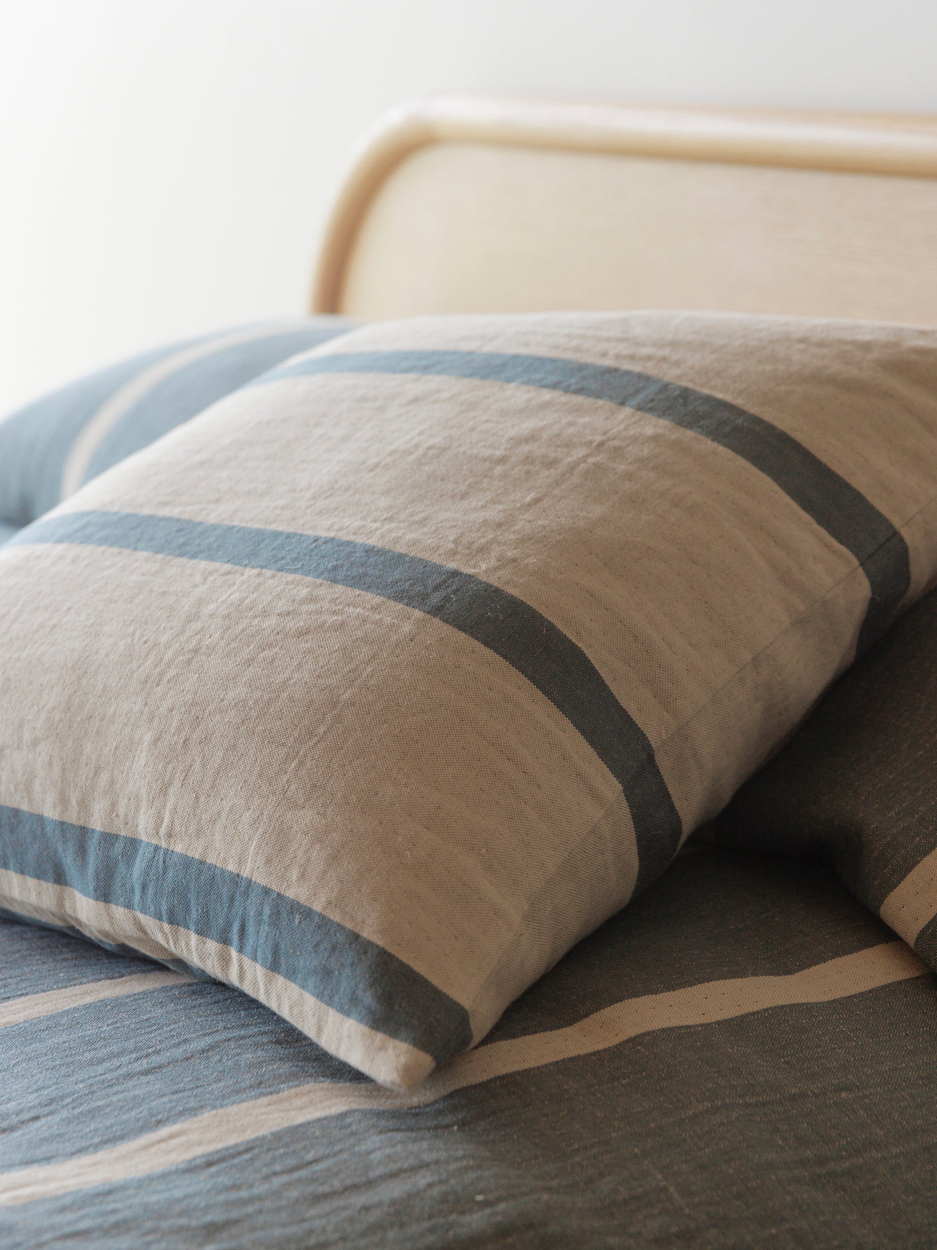 Carnival Euro Cushion Natural/Air Force Blue / European Pillowcase