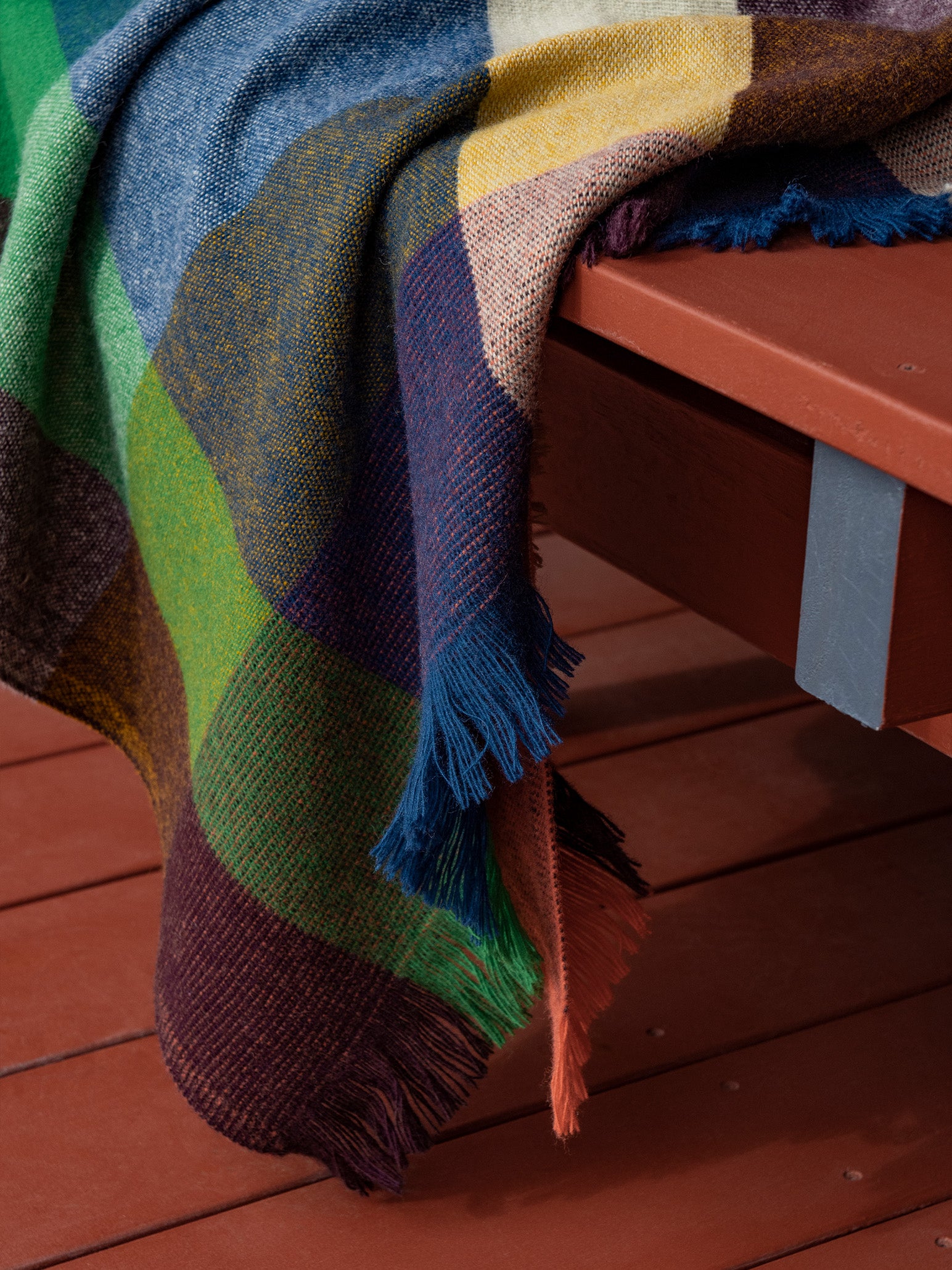 Cabin Wool Blanket Spirulina/Multi / 59.05"L x 70.86"W