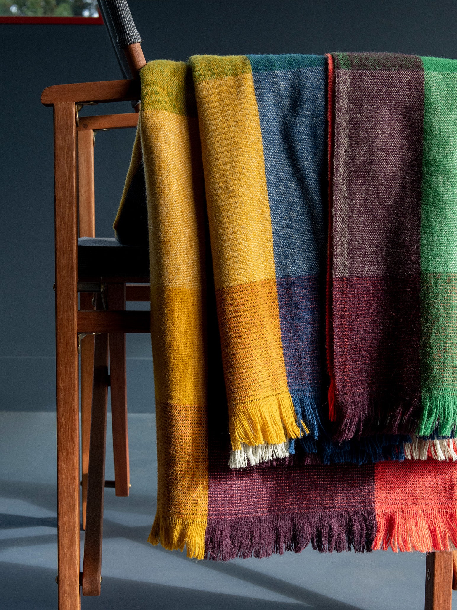 Cabin Wool Blanket Spirulina/Multi / 59.05"L x 70.86"W